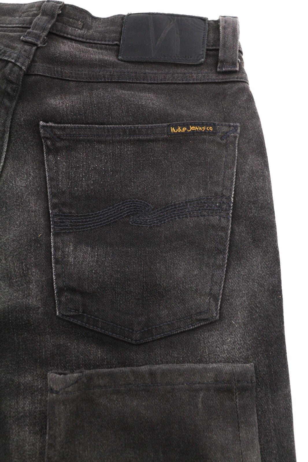 NUDIE JEANS Pipe Led Men's Jeans W28/L32 Grey Marble Organic Skinny Washed Logo