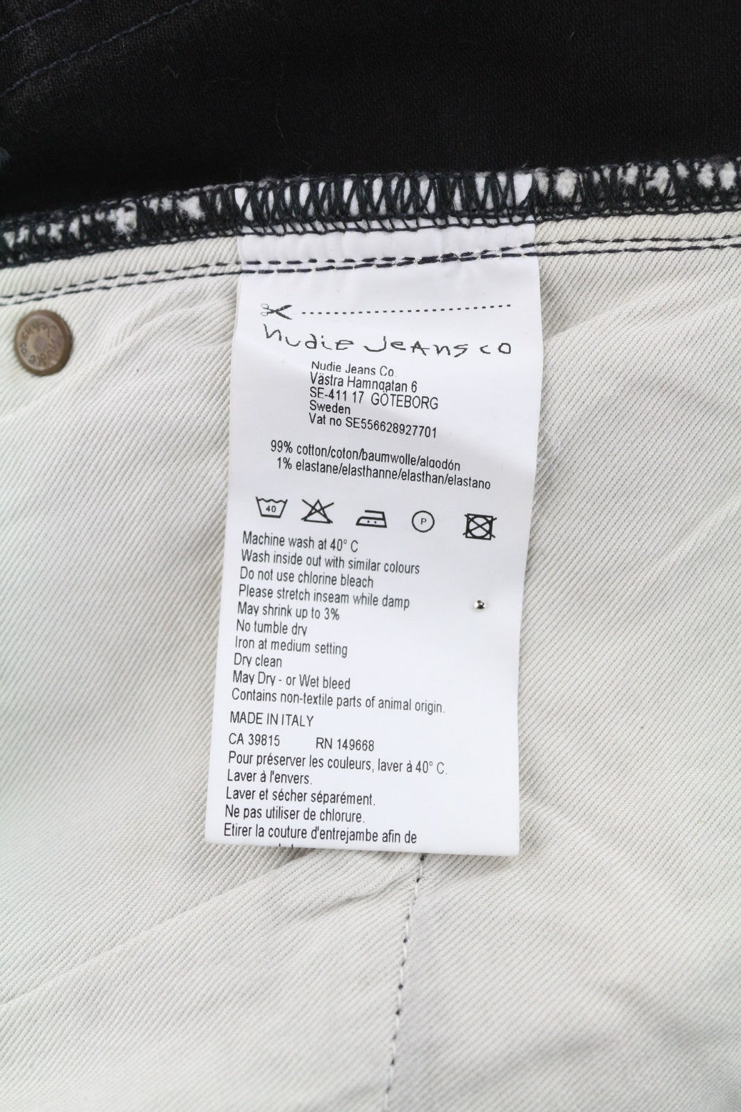 NUDIE JEANS Pipe Led Men's Jeans W28/L32 Grey Marble Organic Skinny Washed Logo