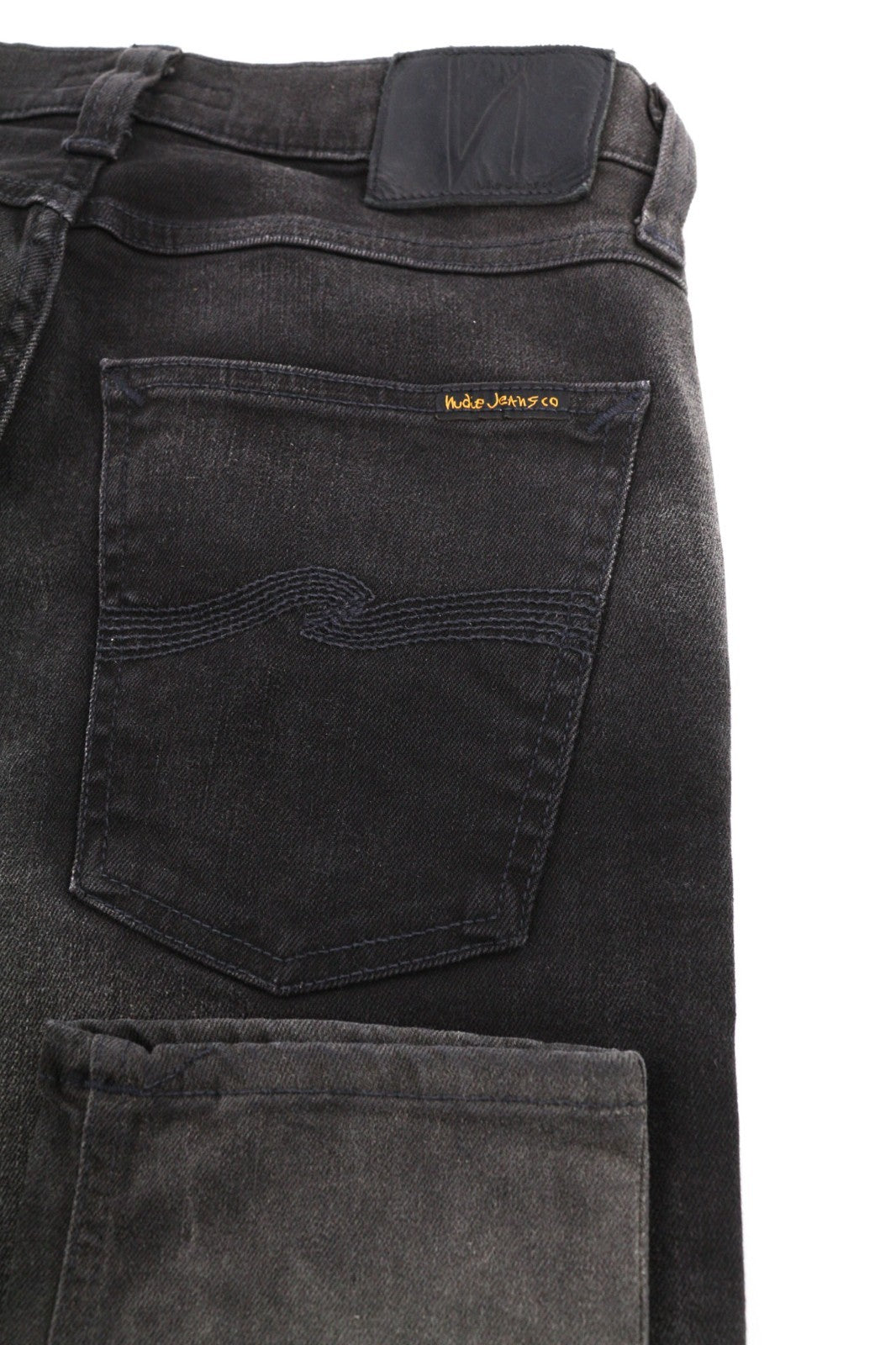 NUDIE JEANS Pipe Led Men's Jeans W30/L32 Grey Marble Organic Skinny Washed Zip