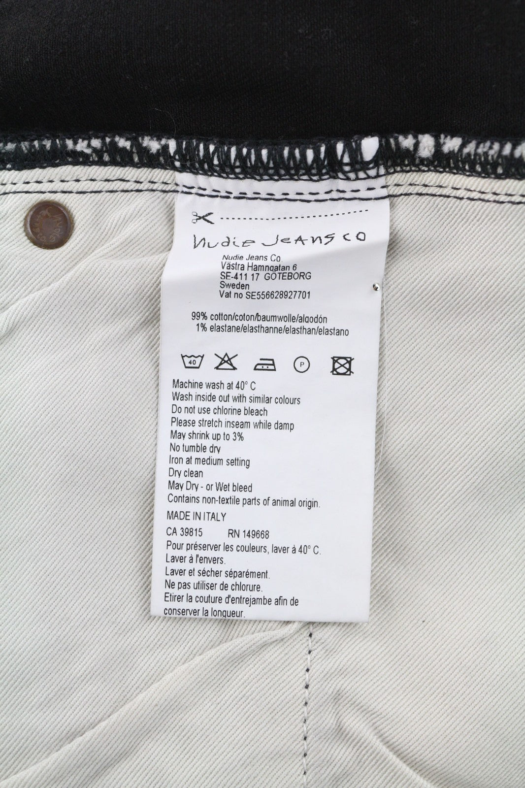 NUDIE JEANS Pipe Led Men's Jeans W30/L32 Grey Marble Organic Skinny Washed Zip