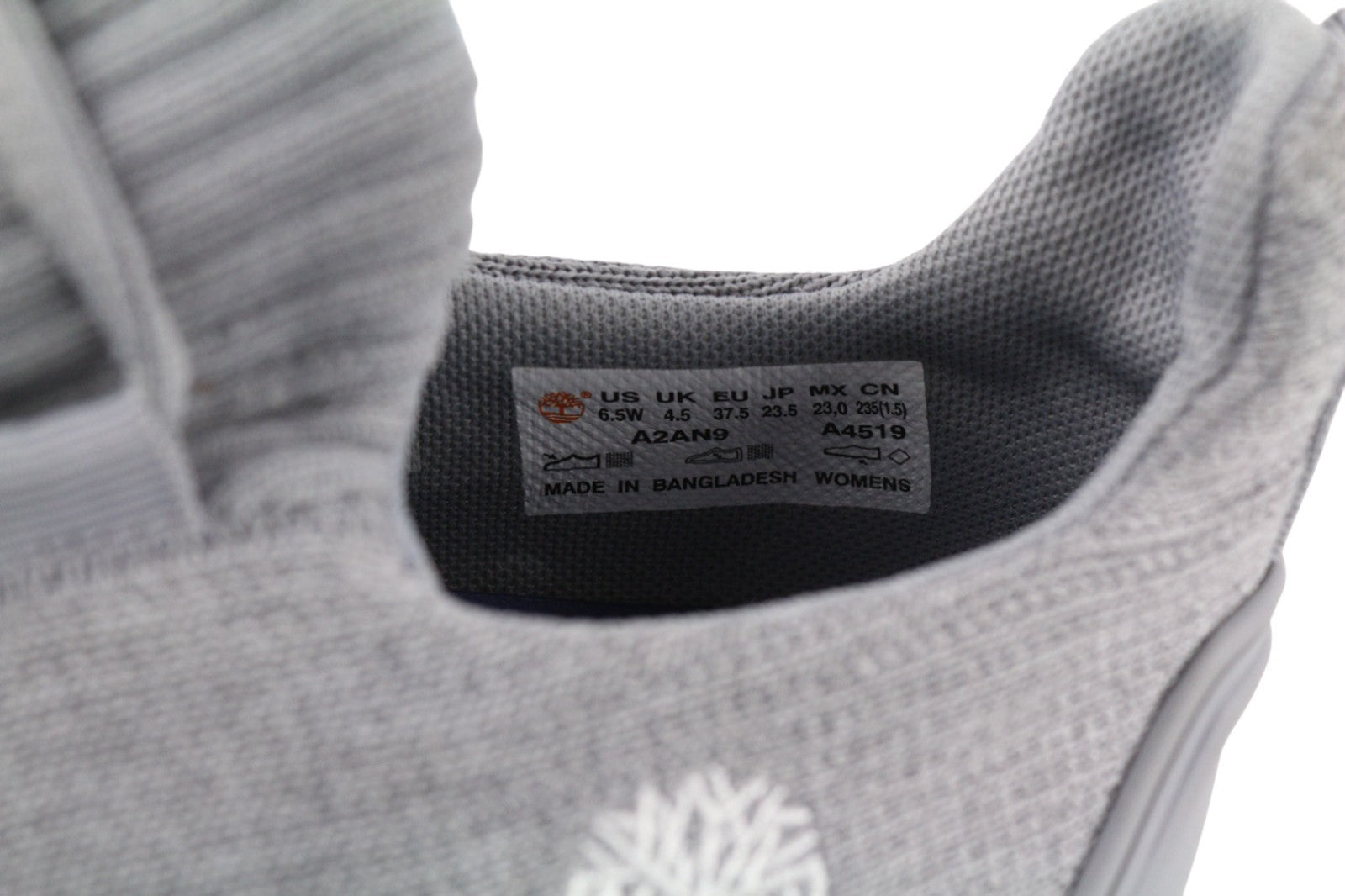 TIMBERLAND A2AN9-A4519 Women's Trainers EU37.5/38 Grey Textile Low-Top Sneakers