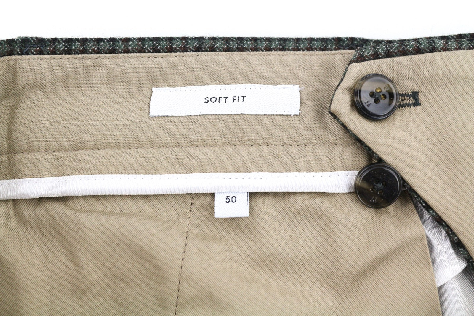 PT TORINO Men's Trousers 50 W36 Grey Soft Fit Pure Wool Patterned Pleated Style