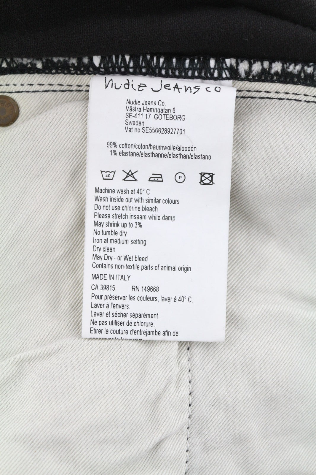 NUDIE JEANS Pipe Led Men's Jeans W30/L32 Grey Marble Organic Skinny Washed