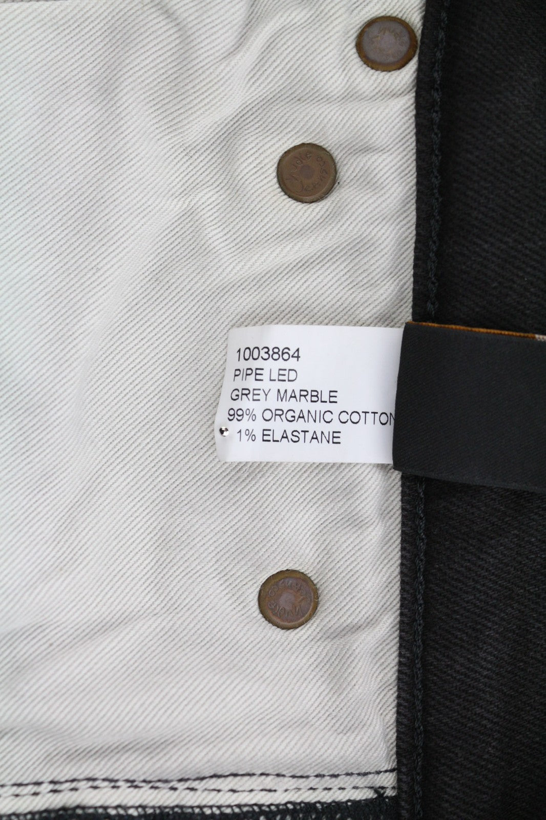 NUDIE JEANS Pipe Led Men's Jeans W30/L30 Grey Marble Organic Skinny Washed Zip