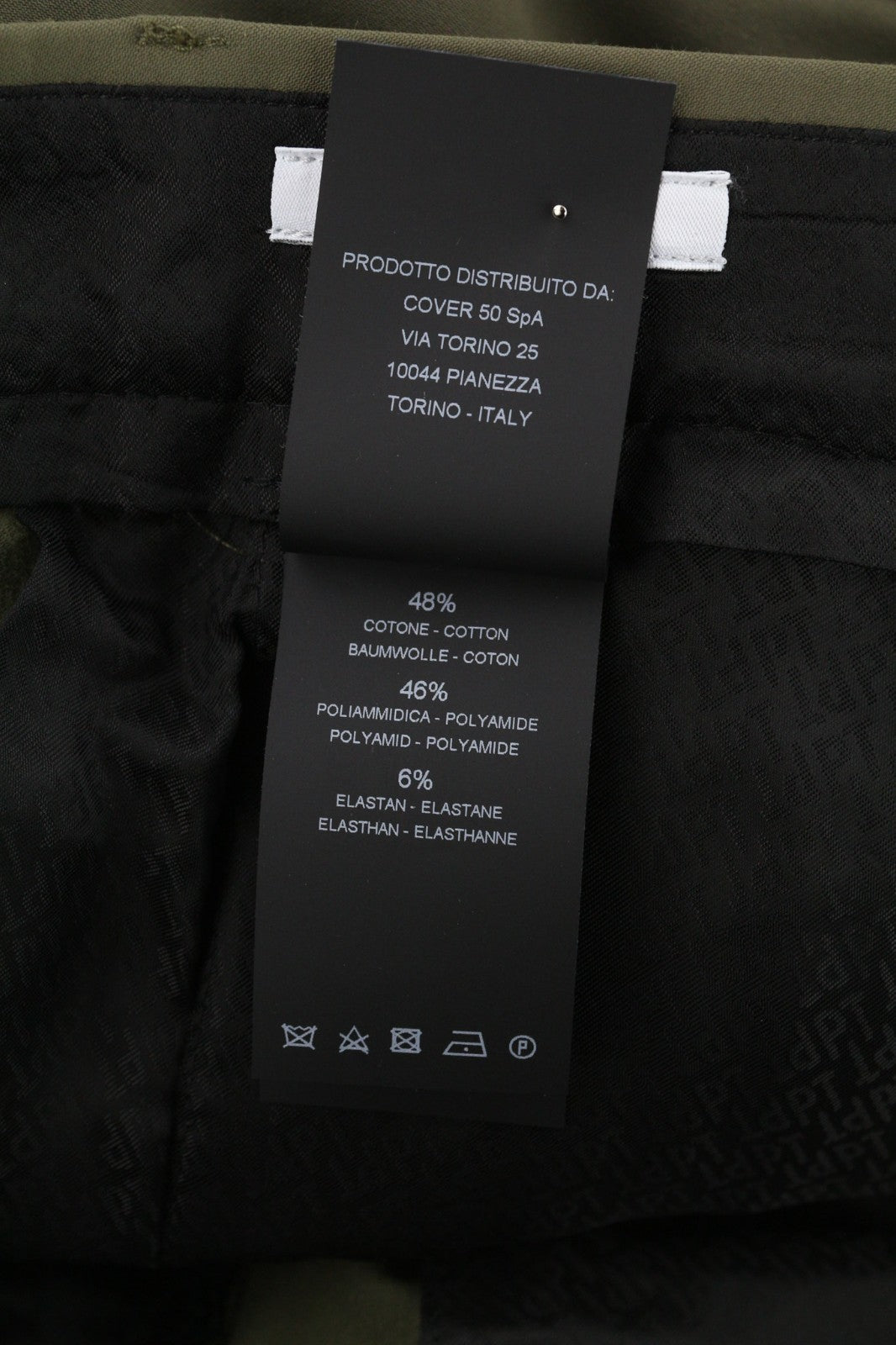 PT TORINO Gamma Men's Trousers 50 W35 Khaki Slim Cargo Stretchy Zip Pockets