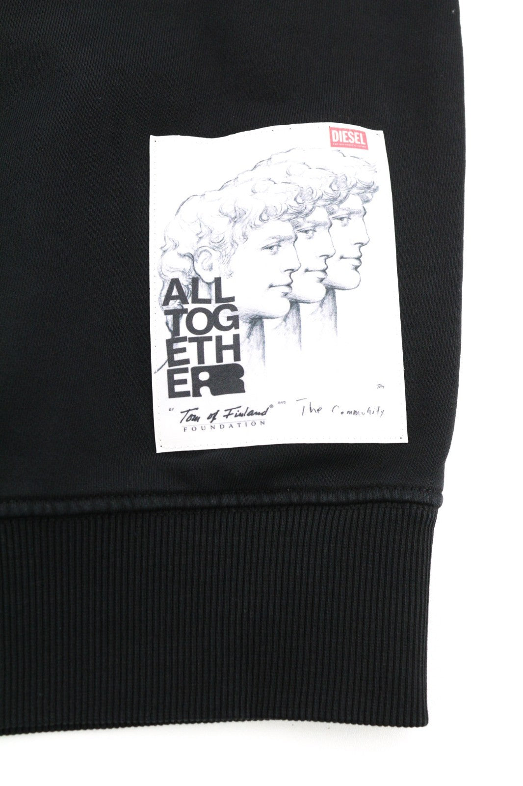 DIESEL Ginn-Hood-P1 Men's Unisex Hoodie 2XS Black Soft Pullover Kangaroo RRP195