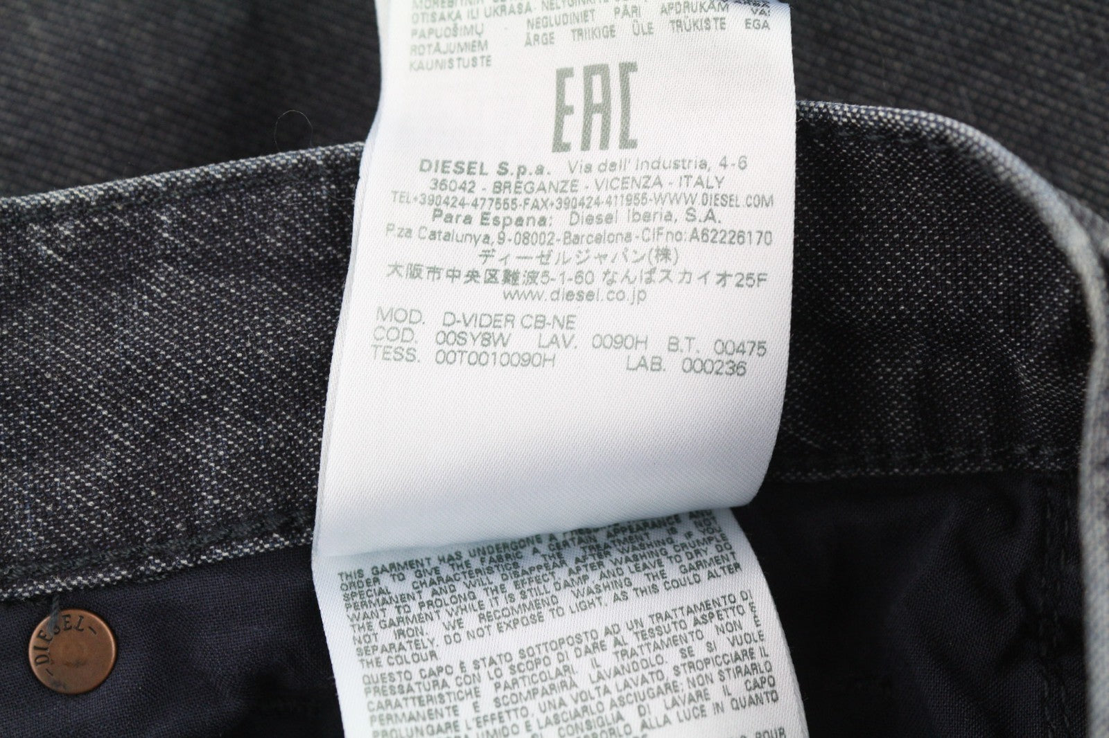 DIESEL D-Vider CB-NE 0090H Men's Jeans W26 Blue Jogg Sweat Carrot Stretch Fit