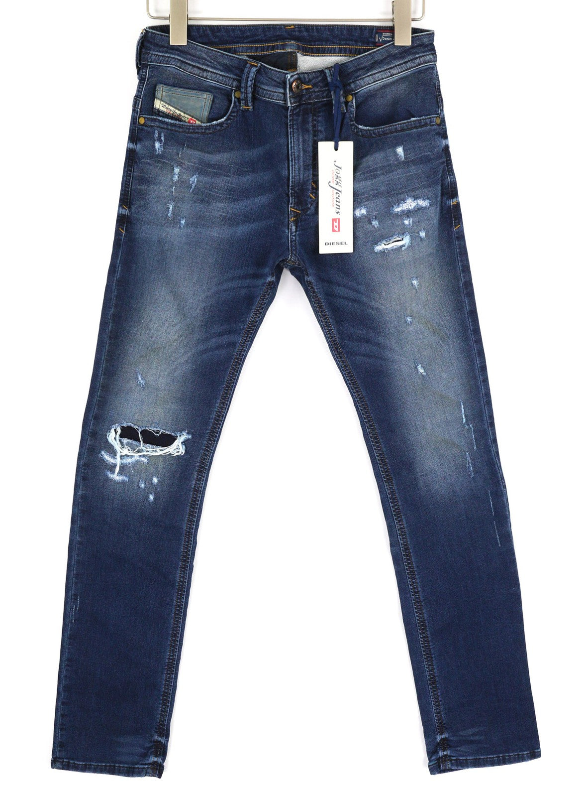 DIESEL Thavar-NE 0662L Men's Jeans W28 Blue Jogg Sweat Slim Stretch Distressed