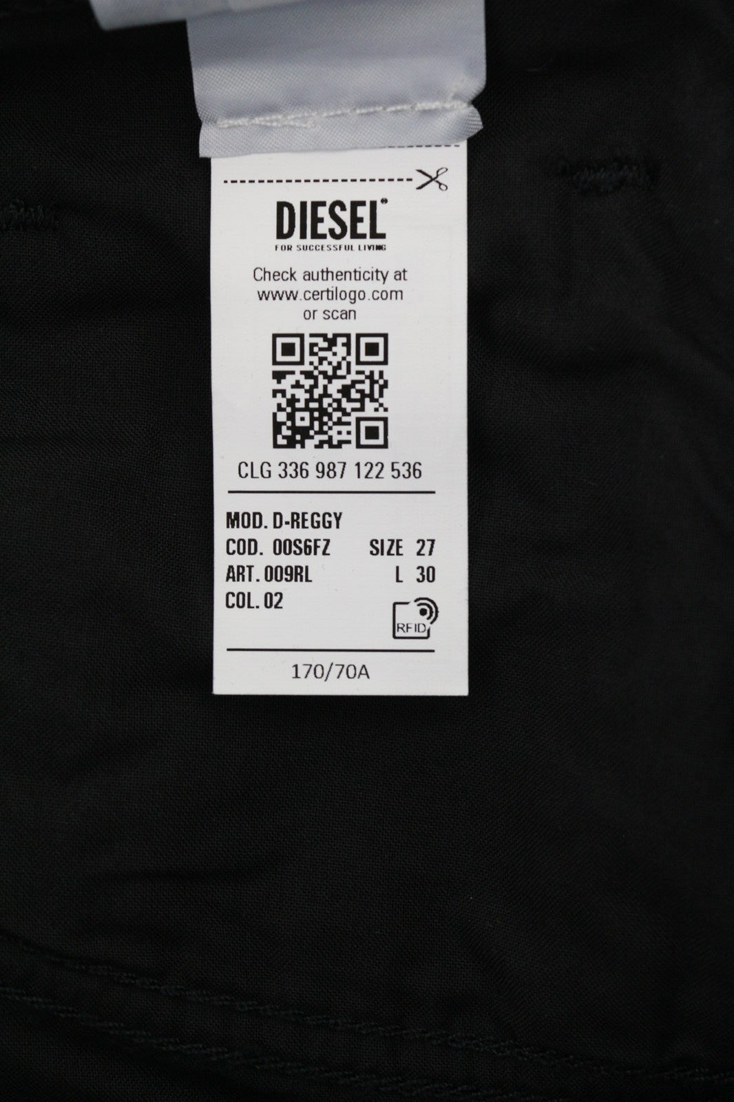 DIESEL D-Reggy 009RL Women's Jeans W27/L30 Black Straight Pure Cotton Everyday