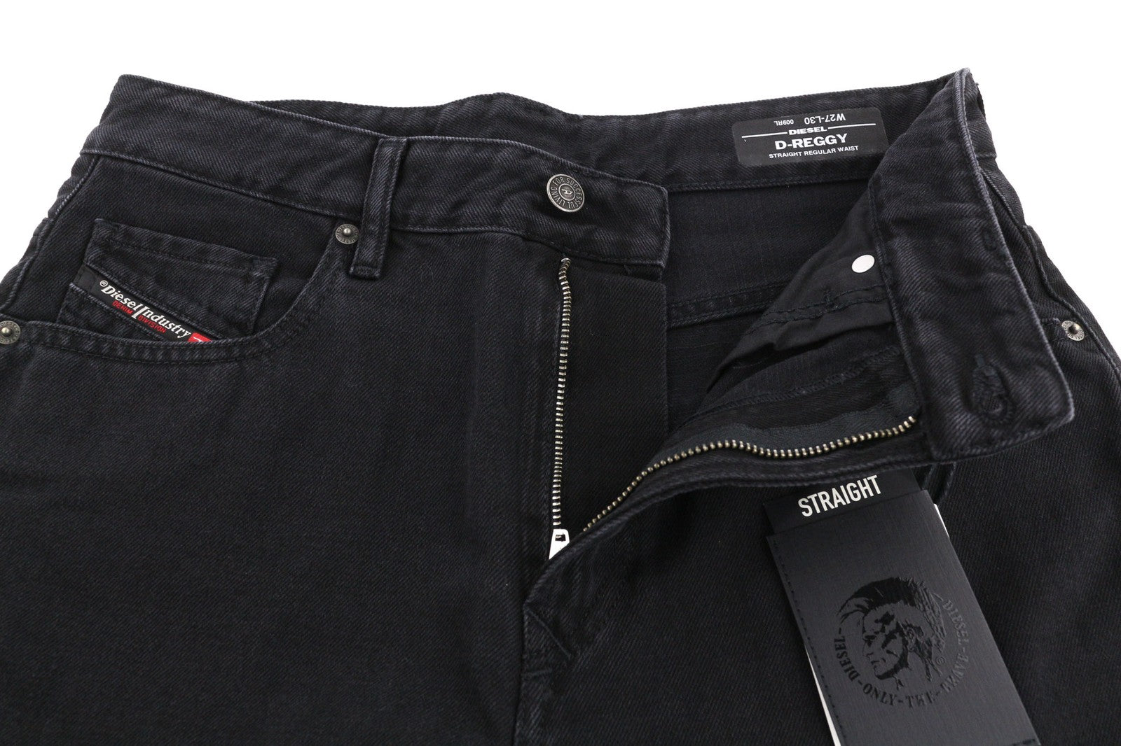 DIESEL D-Reggy 009RL Women's Jeans W27/L30 Black Straight Pure Cotton Everyday