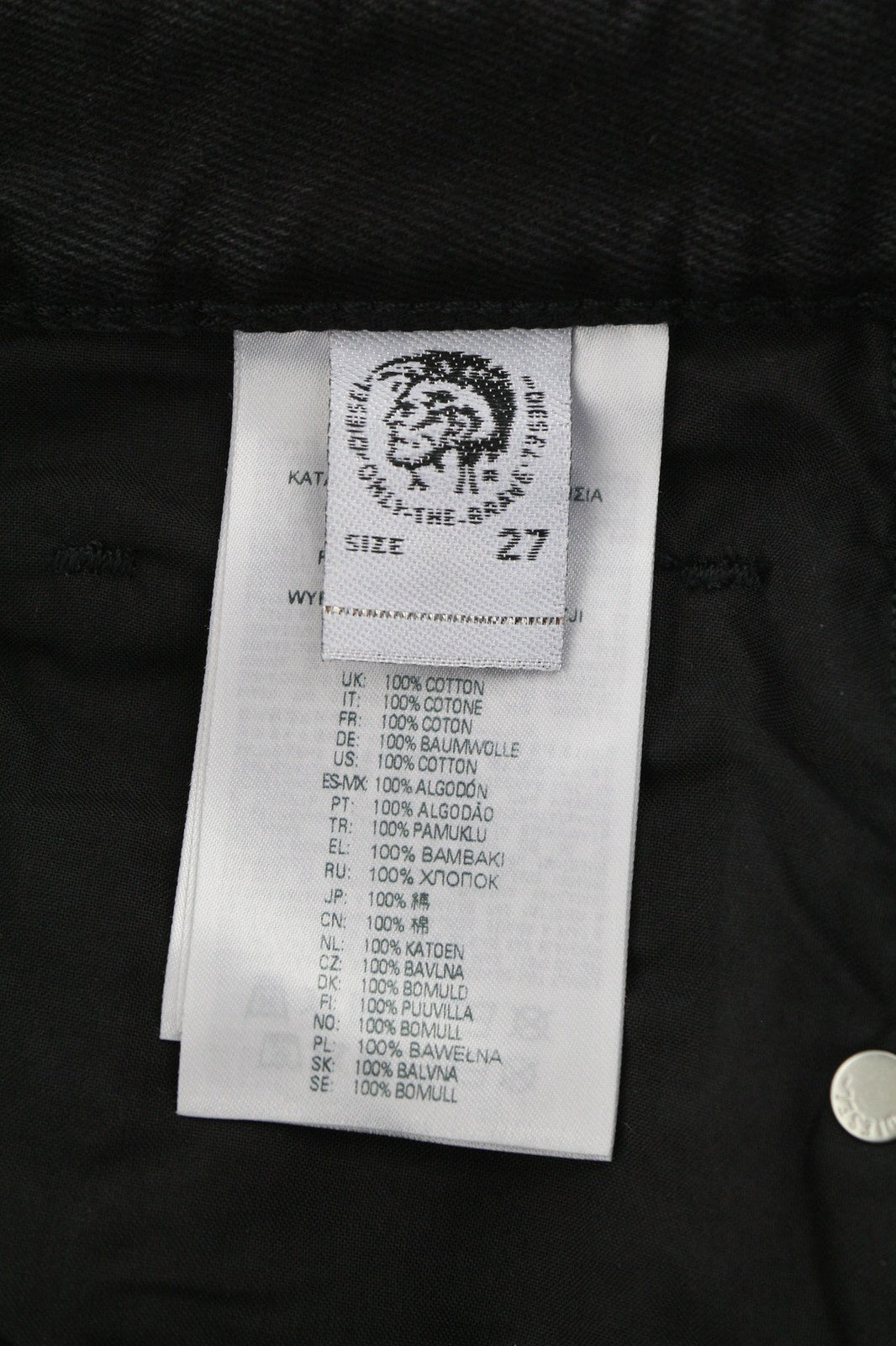 DIESEL D-Reggy 009RL Women's Jeans W27/L30 Black Straight Pure Cotton Everyday