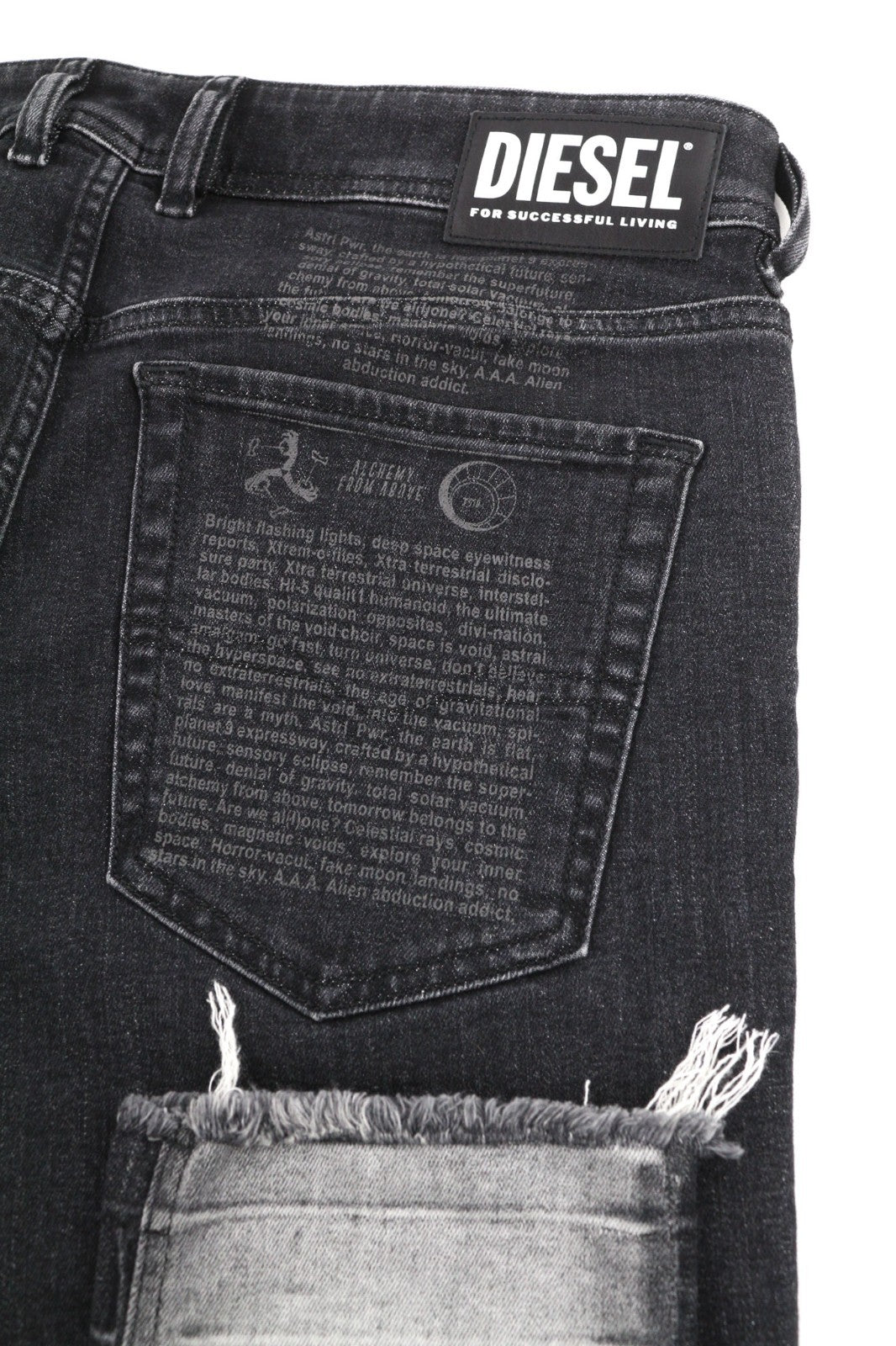 DIESEL Sleenker-X-SP 082AX Men's Jeans W32/L32 Grey Slim Skinny Stretch Washed