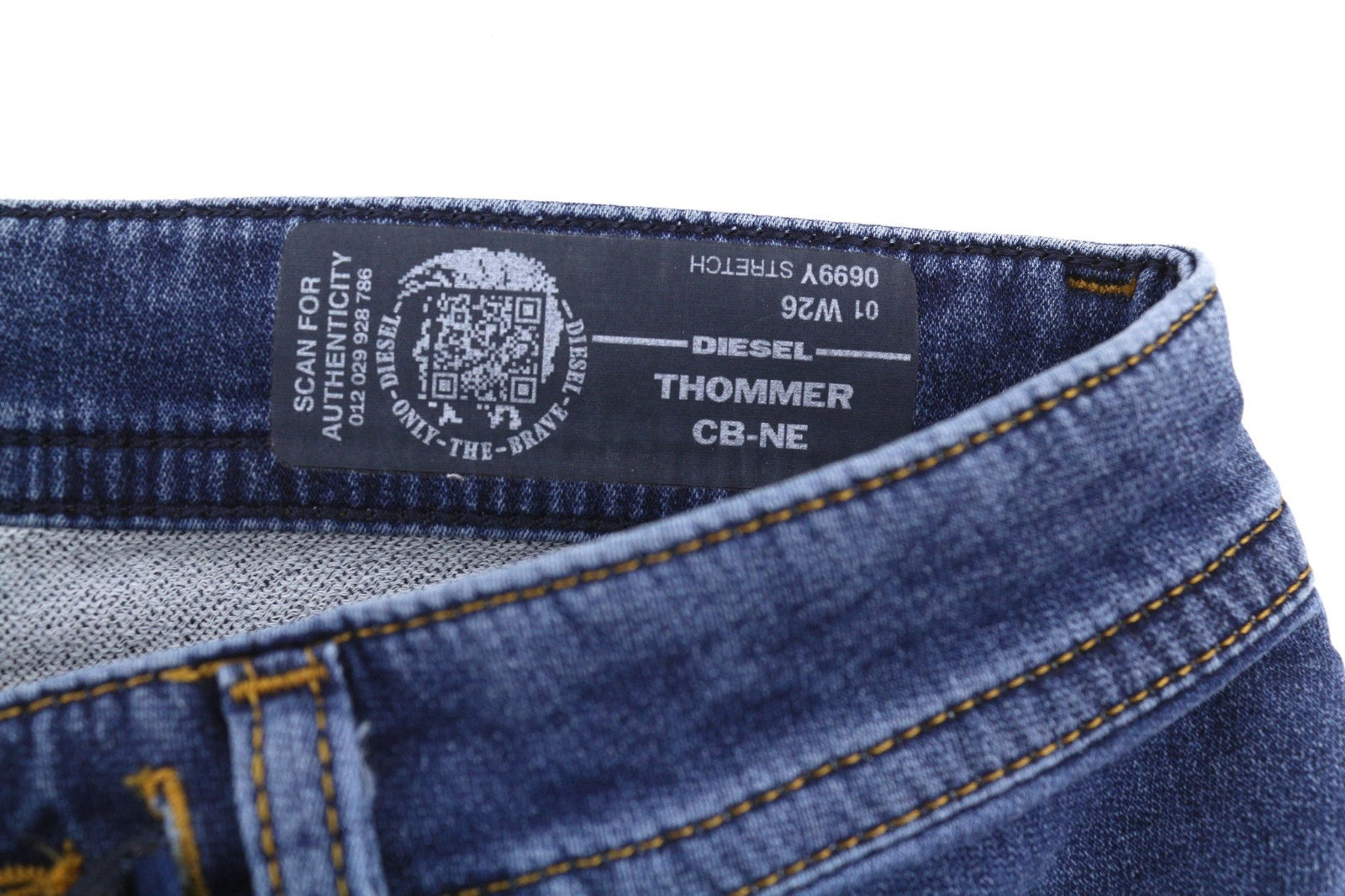 DIESEL Thommer CB-NE 0699Y Men's Jeans W26 Blue Jogg Sweat Slim Stretch Wash