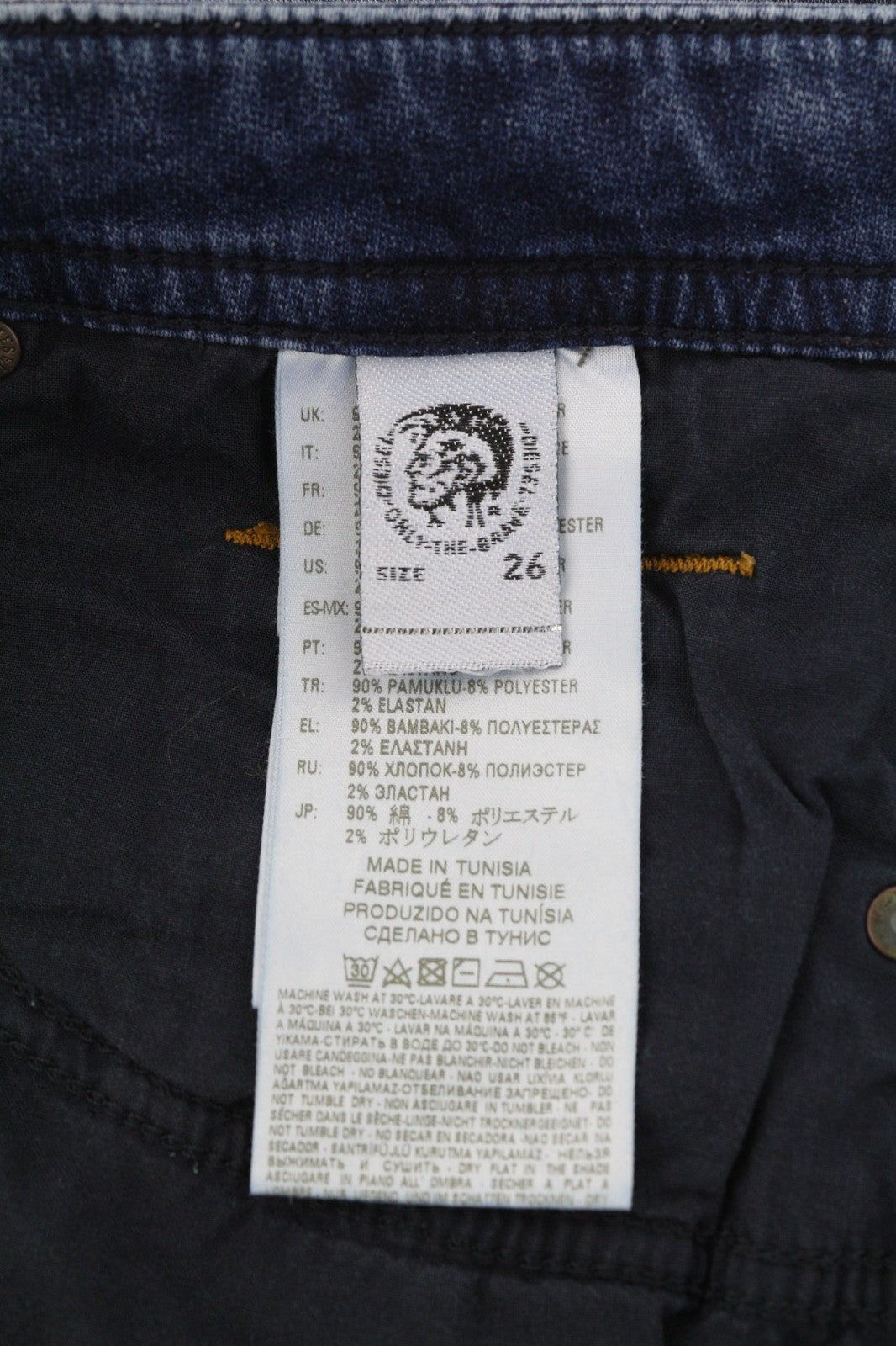 DIESEL Thommer CB-NE 0699Y Men's Jeans W26 Blue Jogg Sweat Slim Stretch Wash