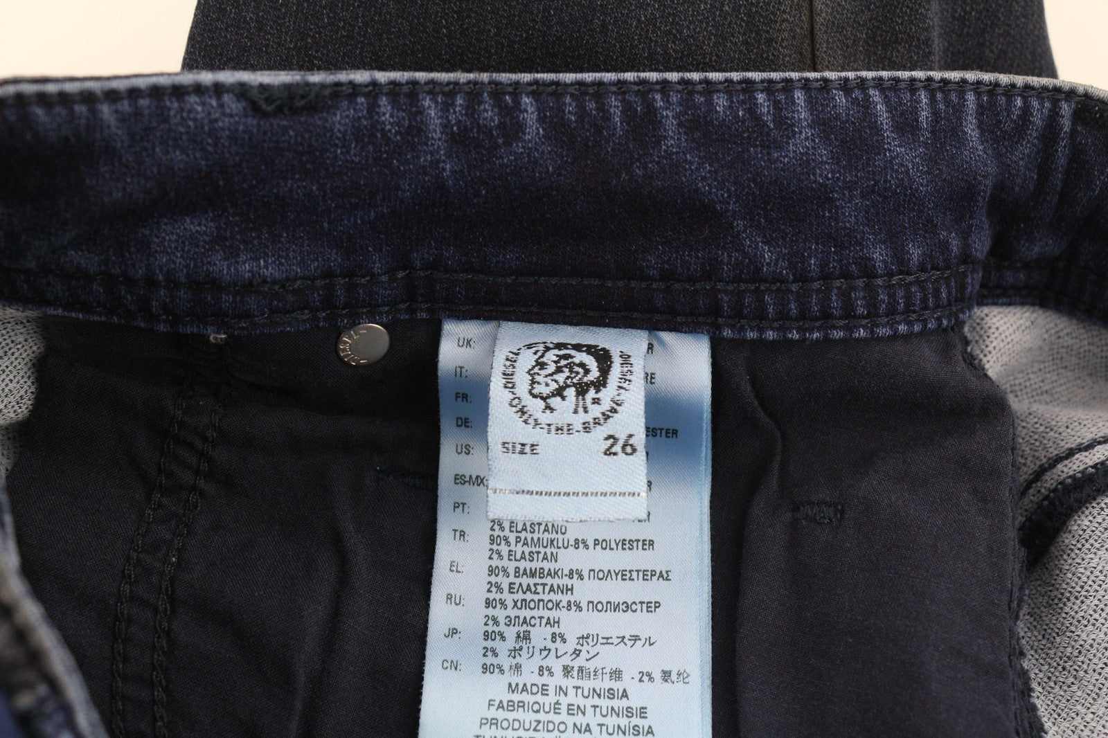 DIESEL Krooley CB-NE 069HY Men's Jeans W26 Blue Jogg Sweat Tapered Stretch