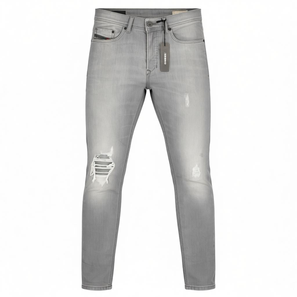 DIESEL Tepphar 0687W Men's Jeans W30/L32 Grey Slim Carrot Stretch Ripped Look