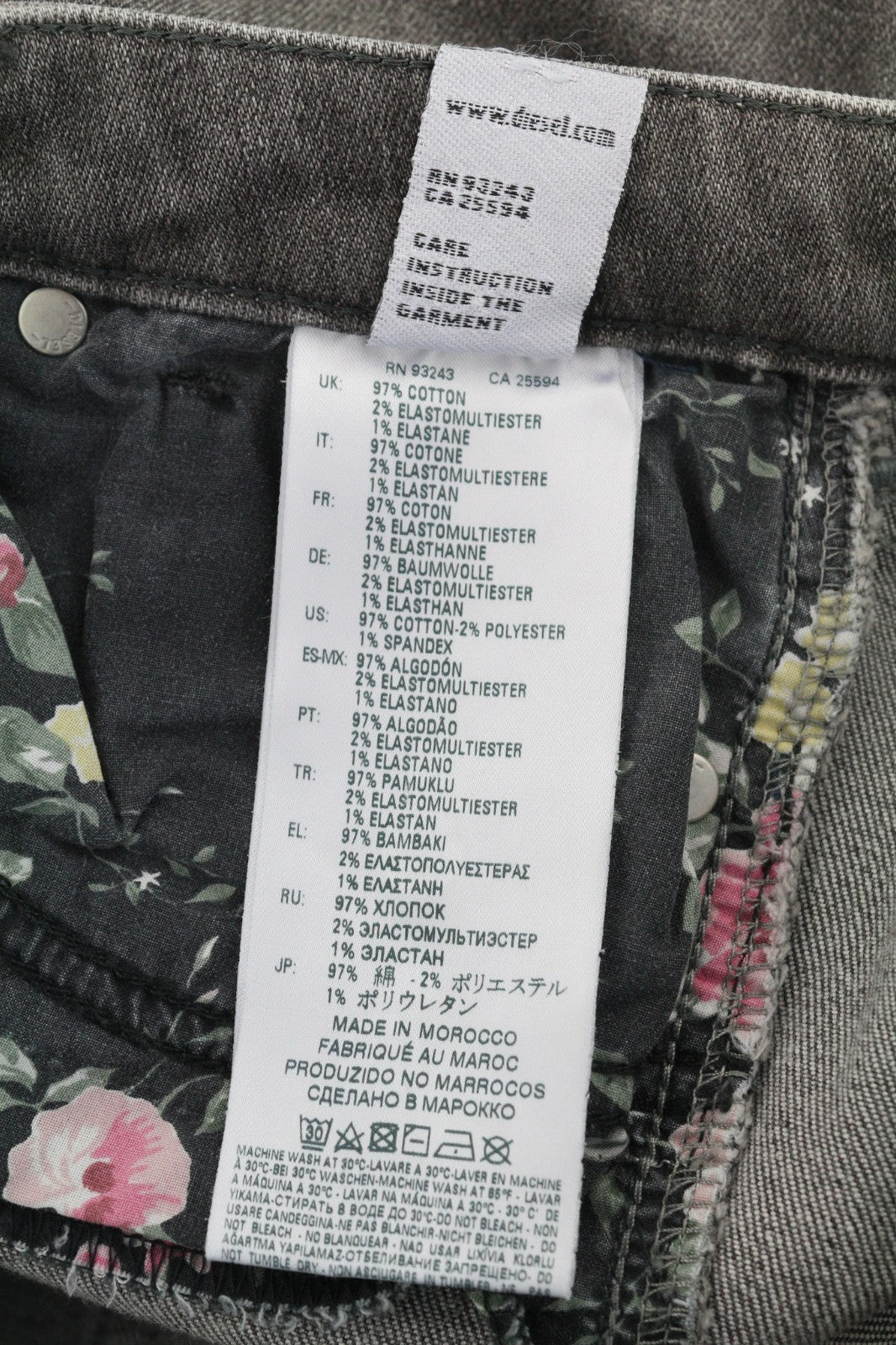 DIESEL Gracey 084GT Women's Jeans W27/L32 Grey Super Slim Skinny Ripped Wash