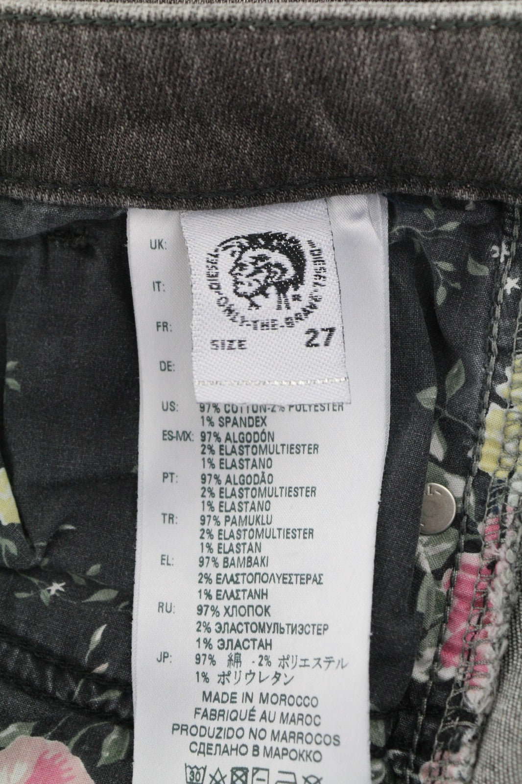 DIESEL Gracey 084GT Women's Jeans W27/L32 Grey Super Slim Skinny Ripped Wash