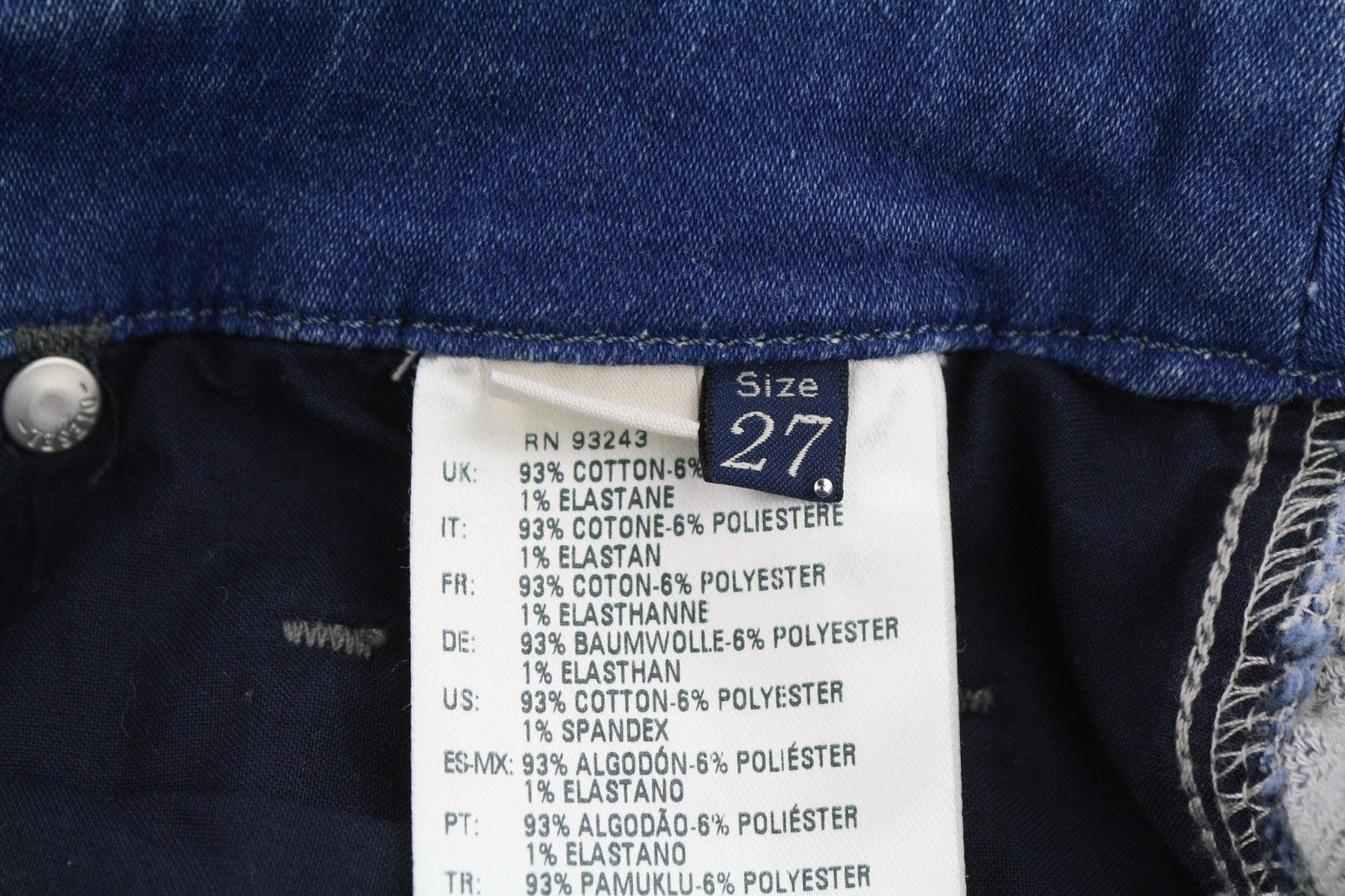 DIESEL Grupee-NE 0837T Women's Jeans W27 Blue Jogg Sweat Super Slim Skinny