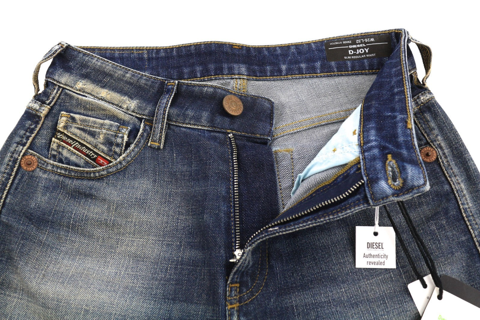 DIESEL D-Joy Z9A05 Women's Jeans W26/L32 Blue Slim Stretch Washed Five Pocket