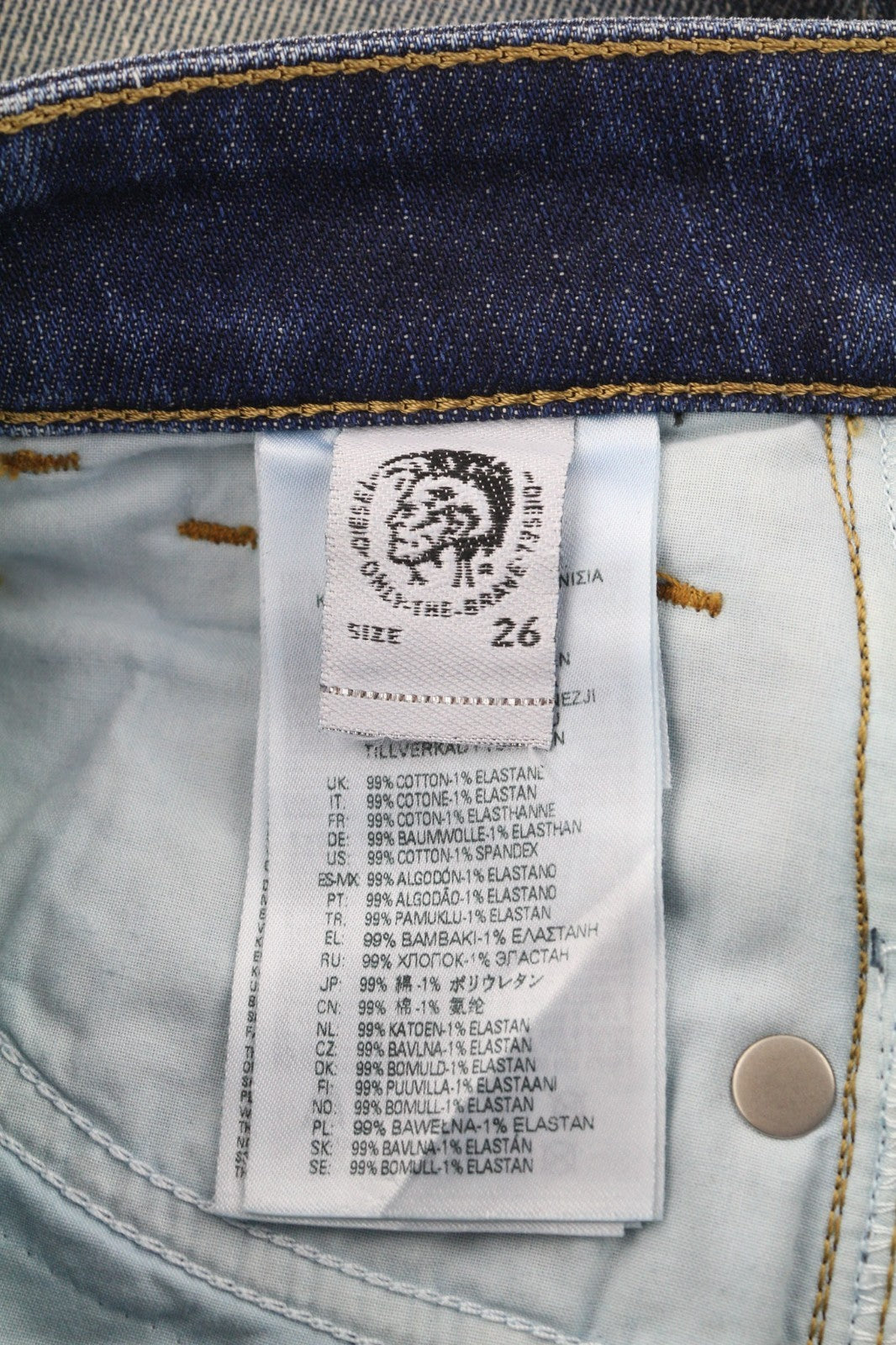 DIESEL D-Joy Z9A05 Women's Jeans W26/L32 Blue Slim Stretch Washed Five Pocket