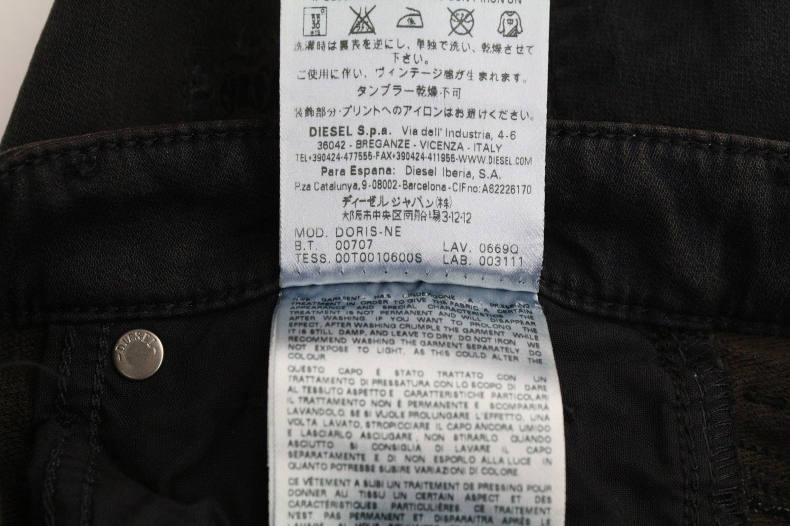 DIESEL Doris-NE 0669Q Women's Jeans W25 Blue Jogg Sweat Slim Skinny Stretch