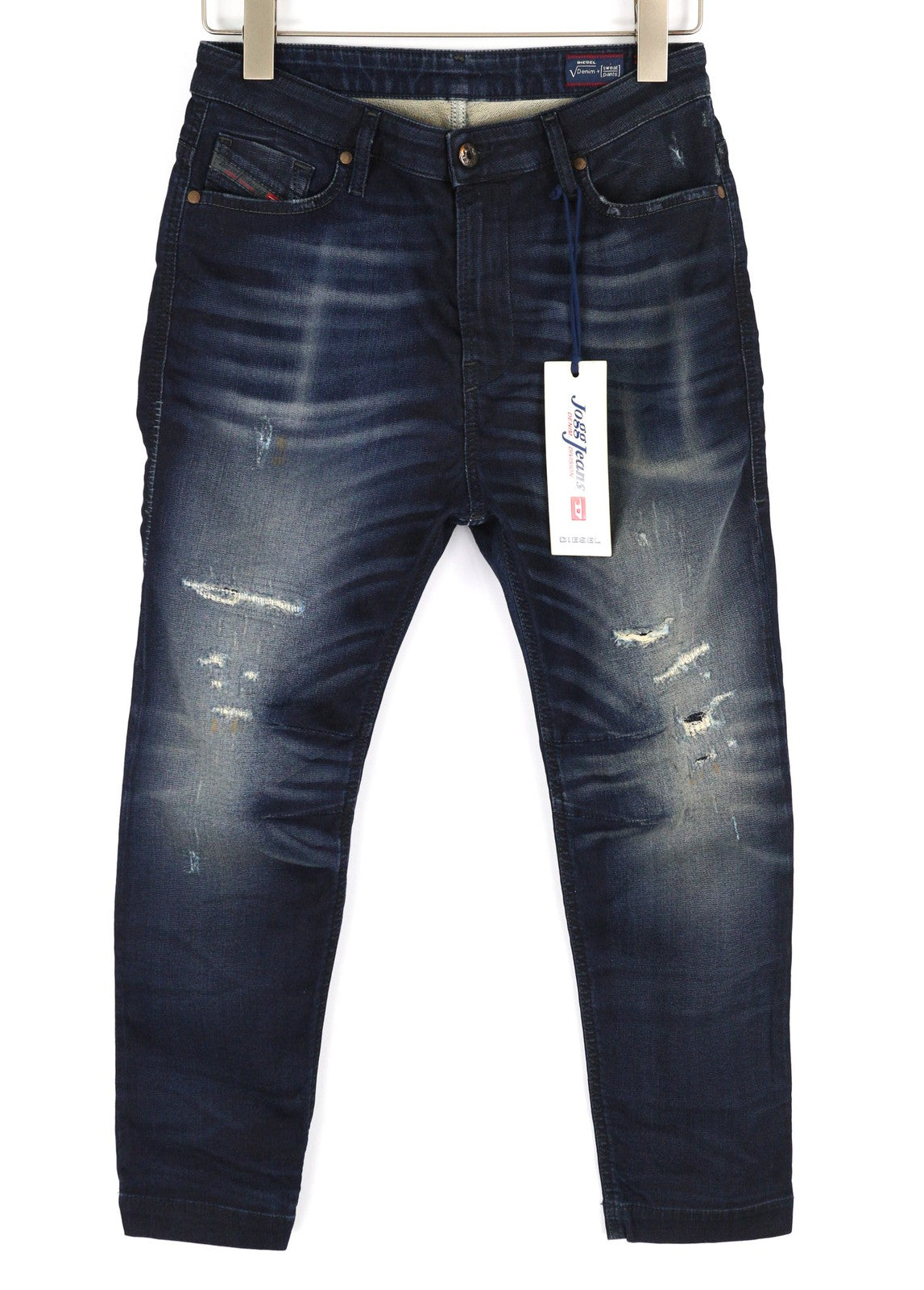 DIESEL Eazee-NE 0662K Women's Jeans W25 Blue Jogg Sweat Boyfriend Crop Fit