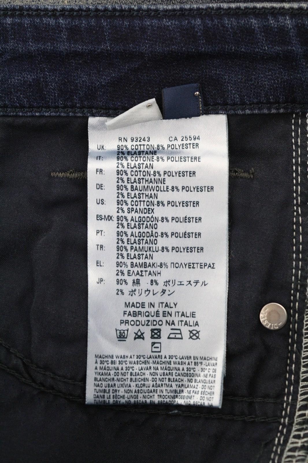 DIESEL Eazee-NE 0662K Women's Jeans W25 Blue Jogg Sweat Boyfriend Crop Fit