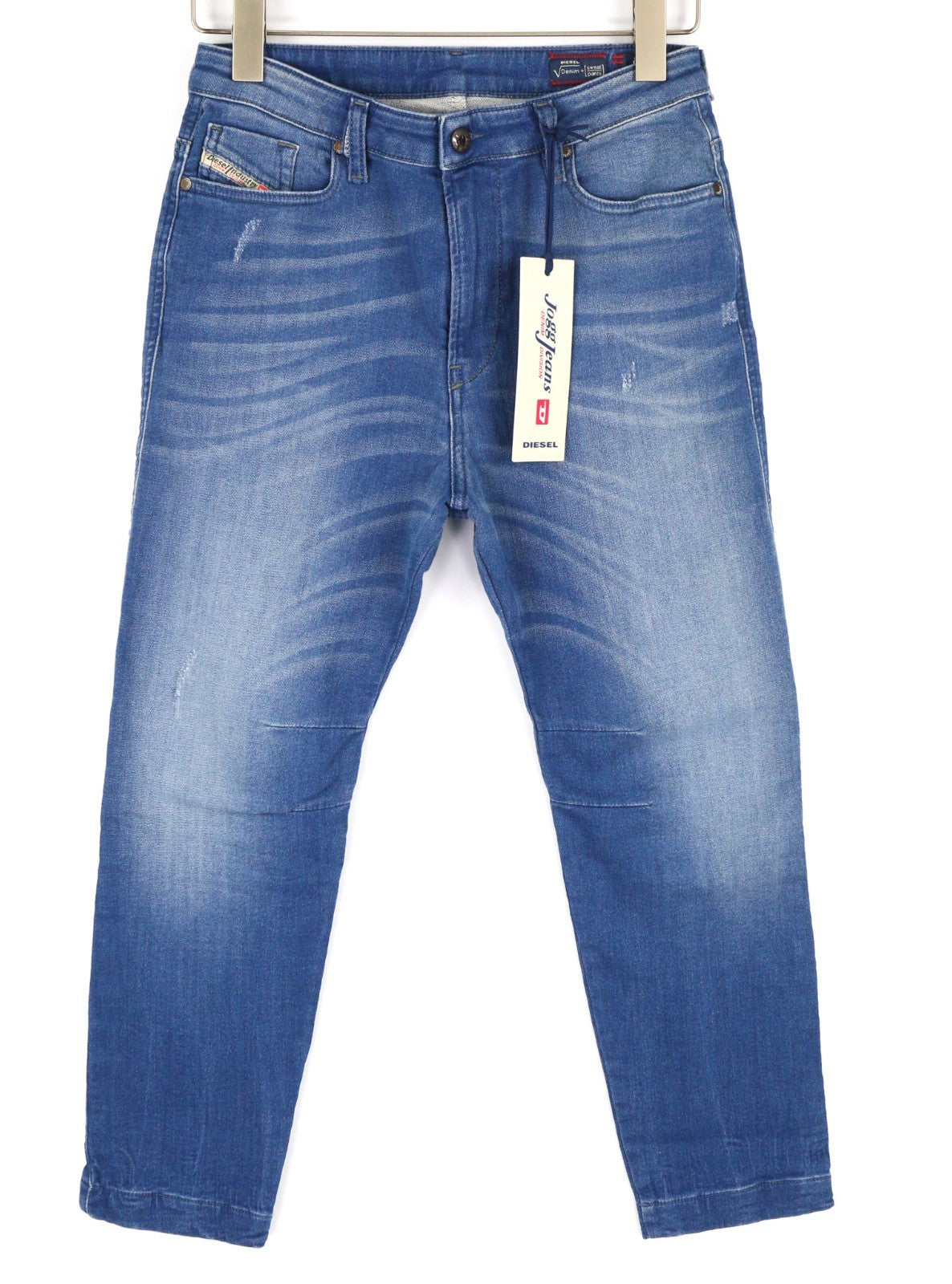 DIESEL Eazee-NE 0837T Women's Jeans W25 Blue Jogg Sweat Boyfriend Crop Style