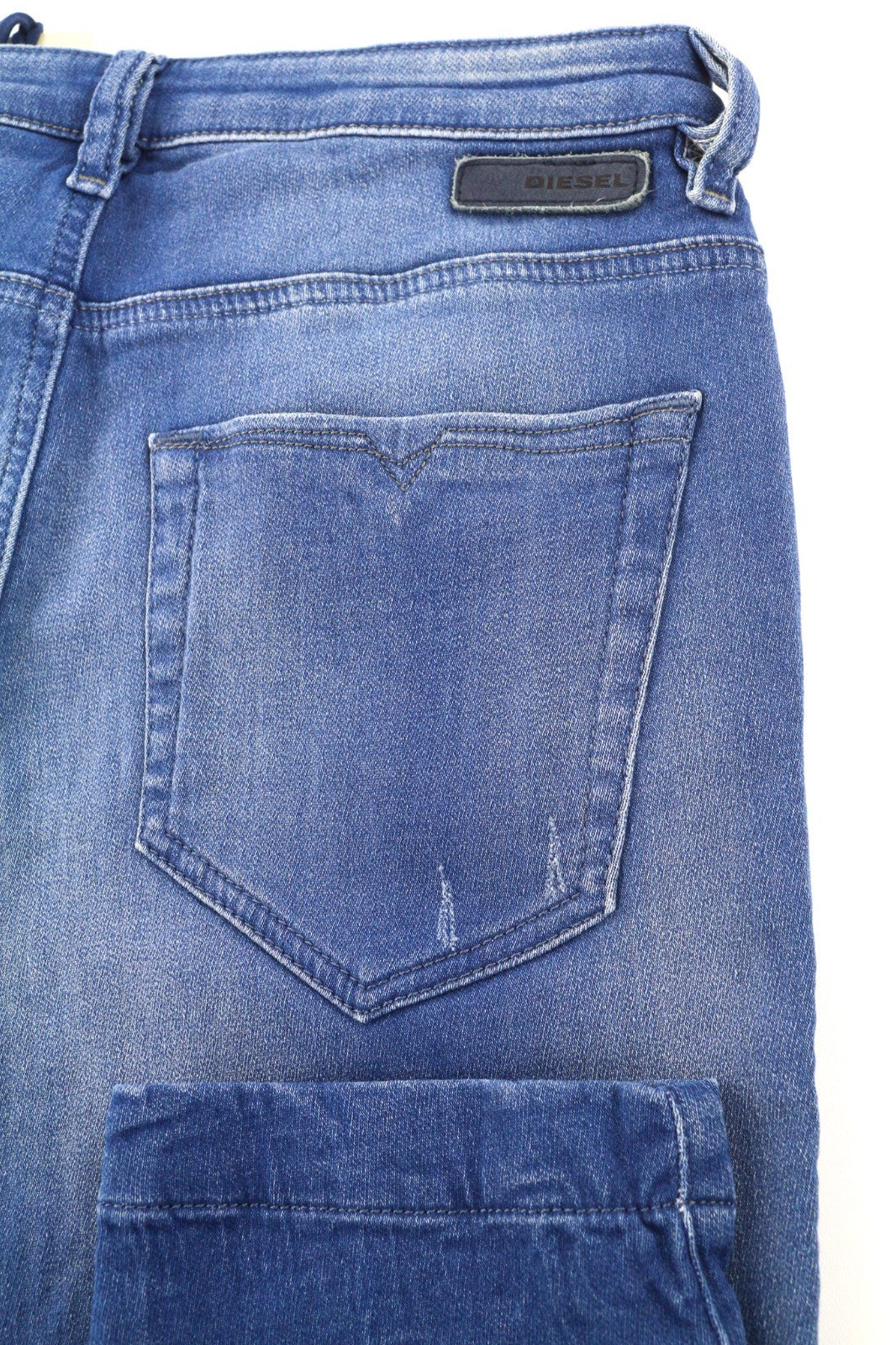 DIESEL Eazee-NE 0837T Women's Jeans W25 Blue Jogg Sweat Boyfriend Crop Style