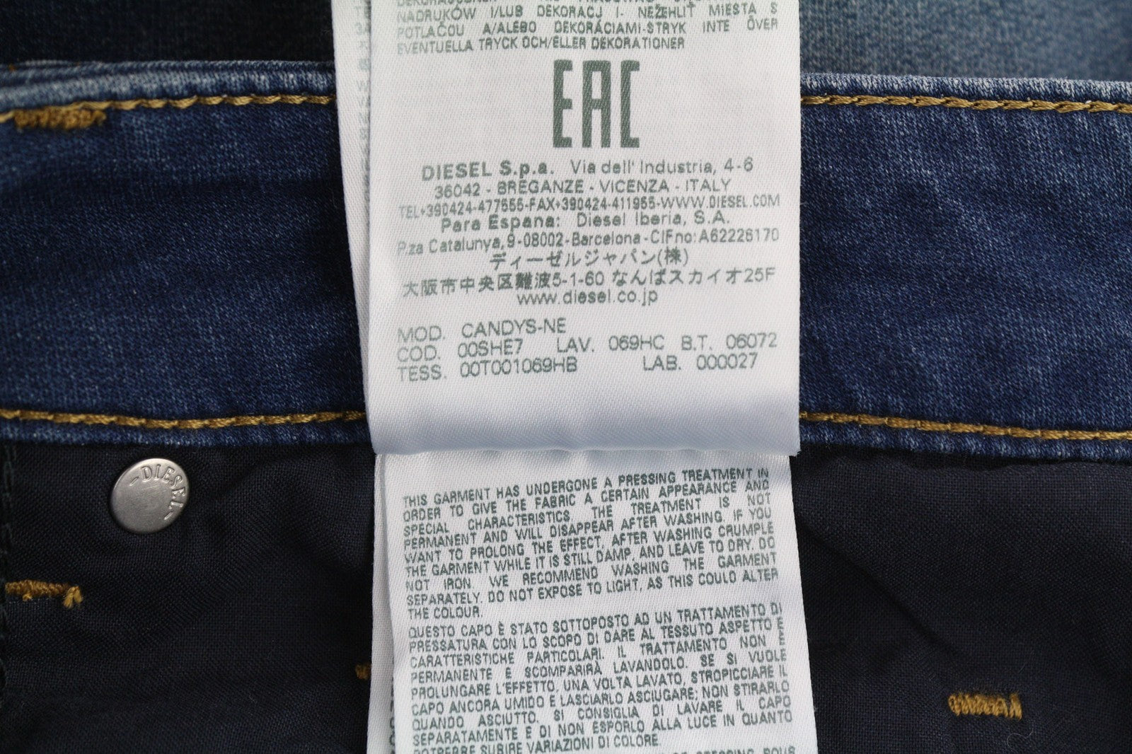 DIESEL Candys Jogg 069HC Women's Jeans W29 Blue Relaxed Sweat Boyfriend Fit