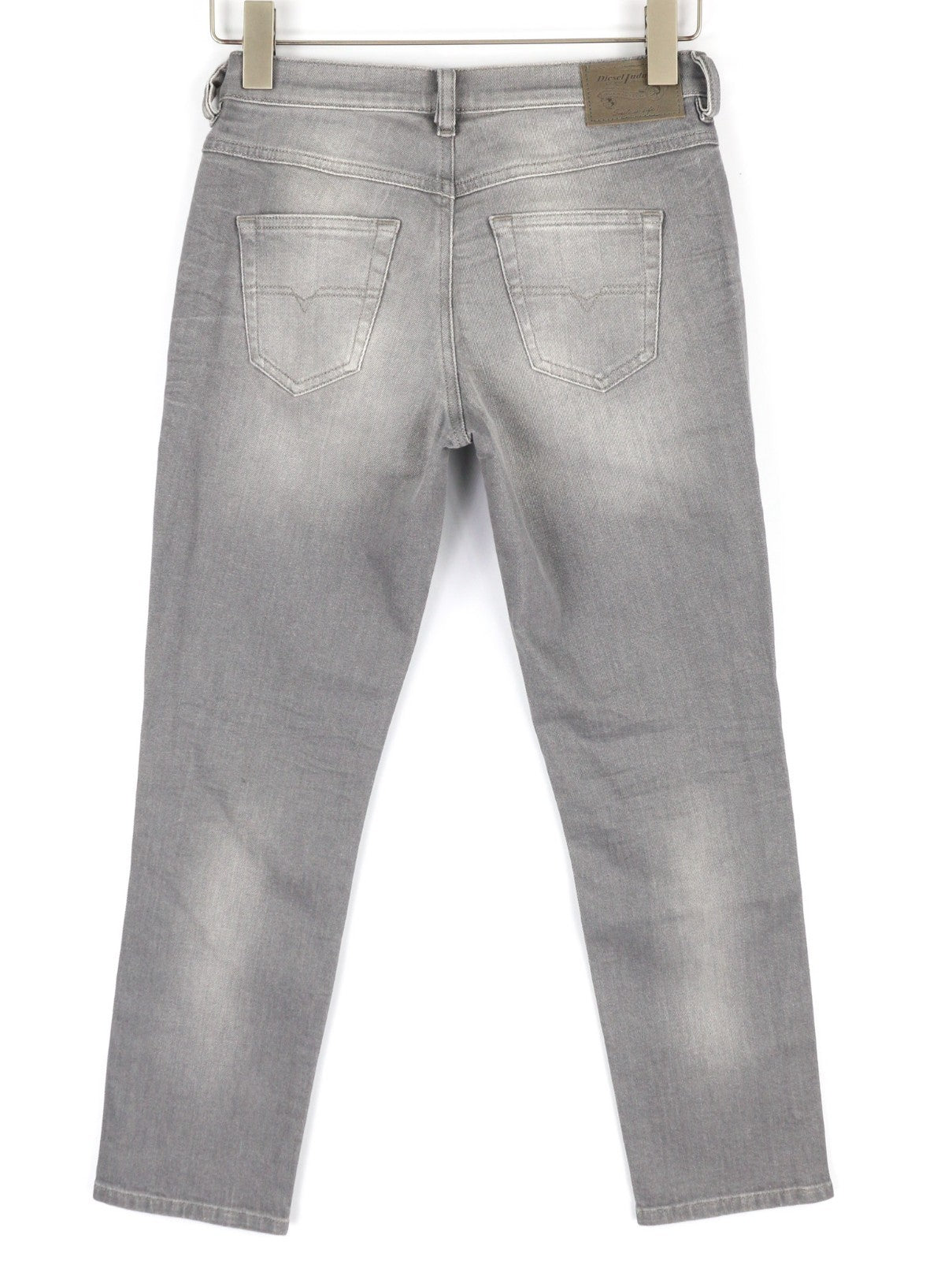 DIESEL Belthy-Ankle 0853H Women's Jeans W24/L32 Grey Slim Straight Distressed