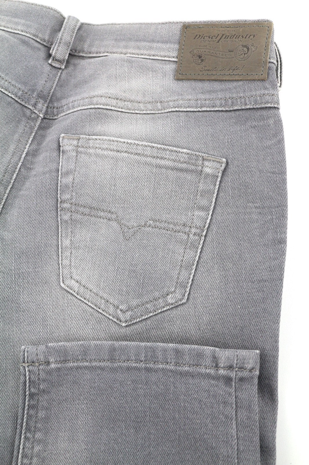 DIESEL Belthy-Ankle 0853H Women's Jeans W24/L32 Grey Slim Straight Distressed