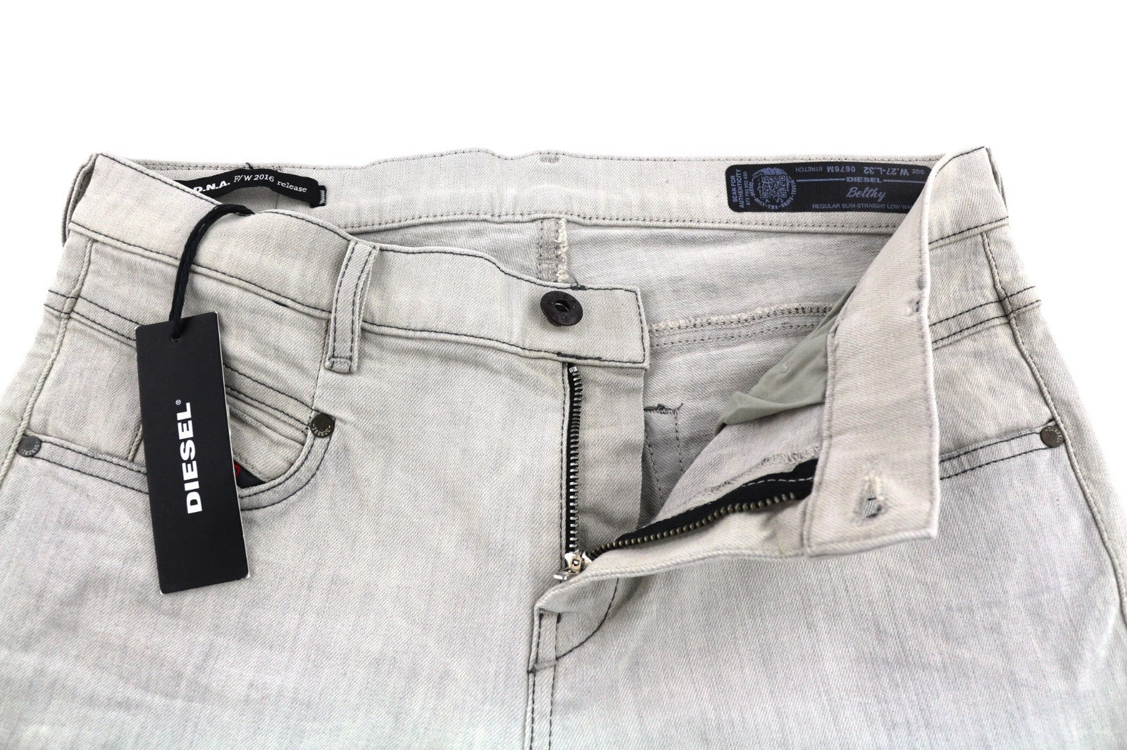 DIESEL D.N.A. Belthy 0676M Women's Jeans W27/L32 Grey Slim Straight RRP180