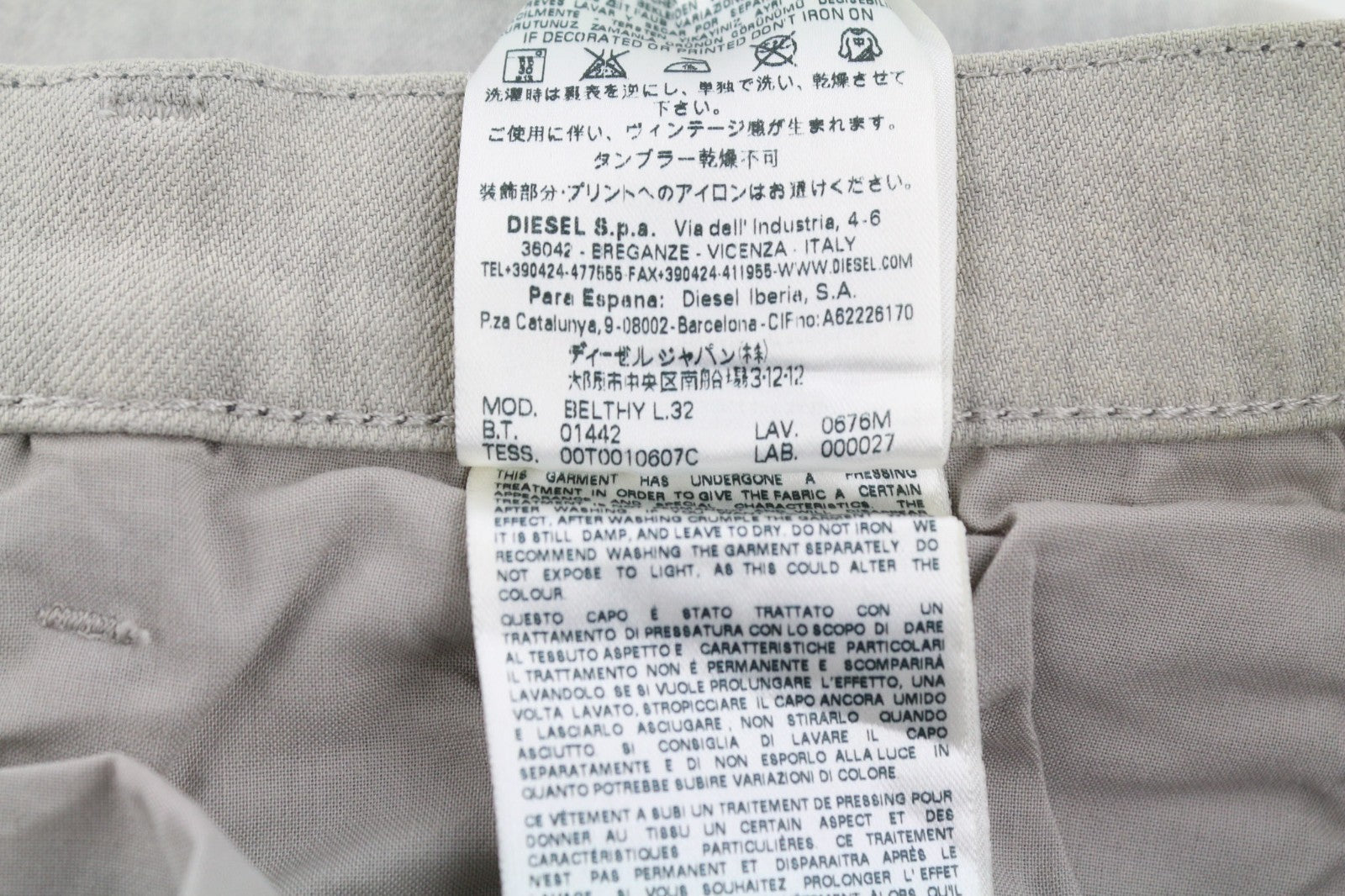 DIESEL D.N.A. Belthy 0676M Women's Jeans W27/L32 Grey Slim Straight RRP180