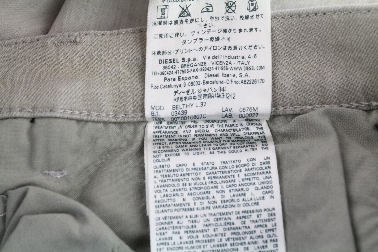 DIESEL D.N.A. Belthy 0676M Women's Jeans W28/L32 Grey Straight Slim RRP180