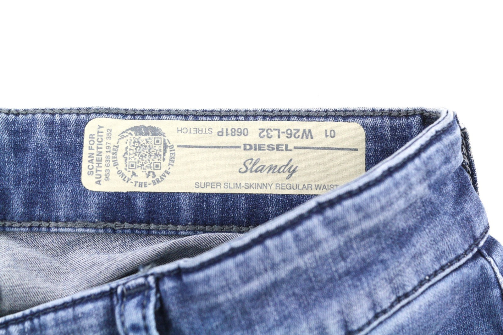 DIESEL Slandy 0681P Women's Jeans W26/L32 Blue Super Slim Skinny Stretch Fit