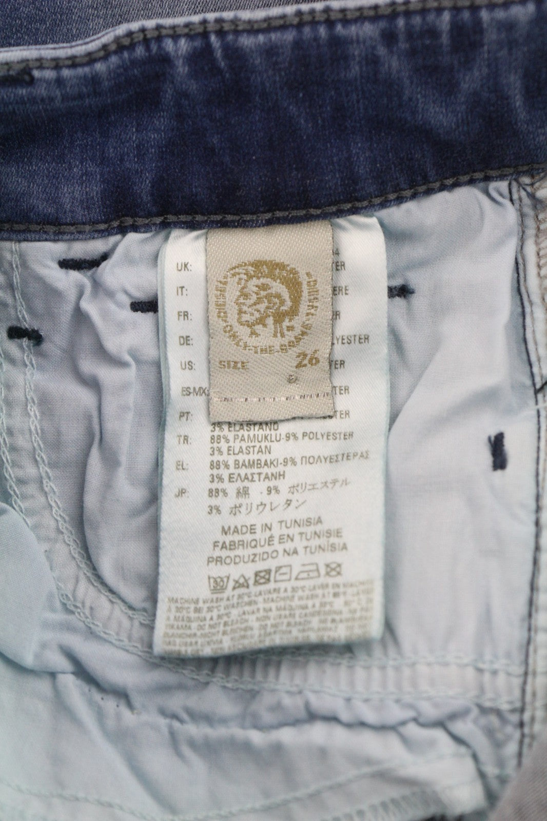 DIESEL Slandy 0681P Women's Jeans W26/L32 Blue Super Slim Skinny Stretch Fit