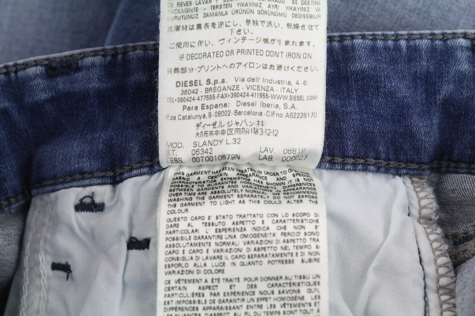 DIESEL Slandy 0681P Women's Jeans W25/L32 Blue Super Slim Skinny Washed Look