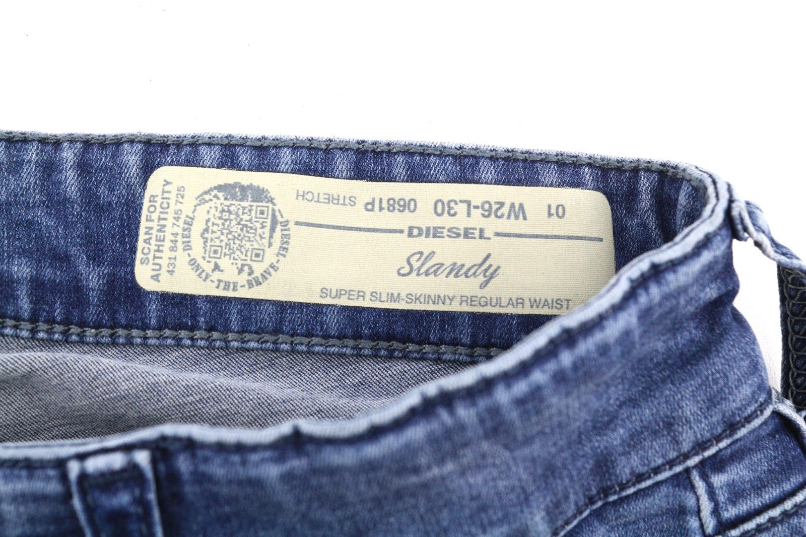 DIESEL Slandy 0681P Women's Jeans W26/L30 Blue Super Slim Skinny Stretch Wash