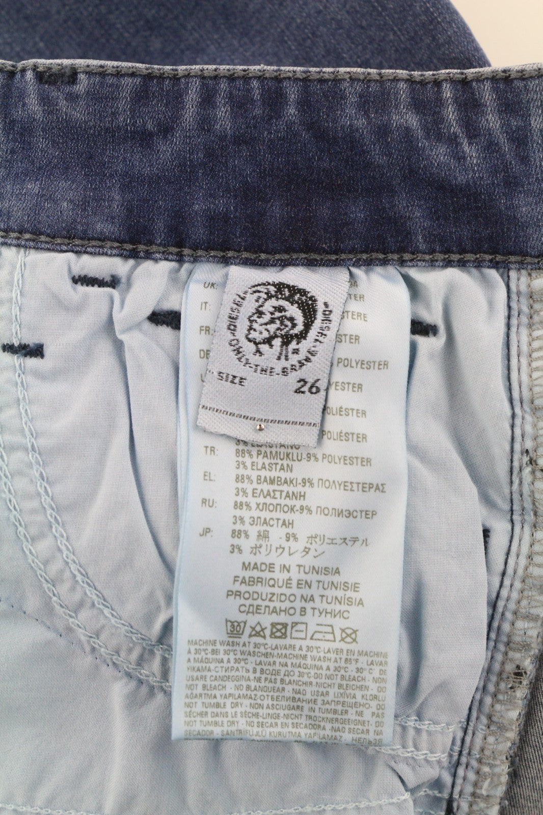 DIESEL Slandy 0681P Women's Jeans W26/L30 Blue Super Slim Skinny Stretch Wash