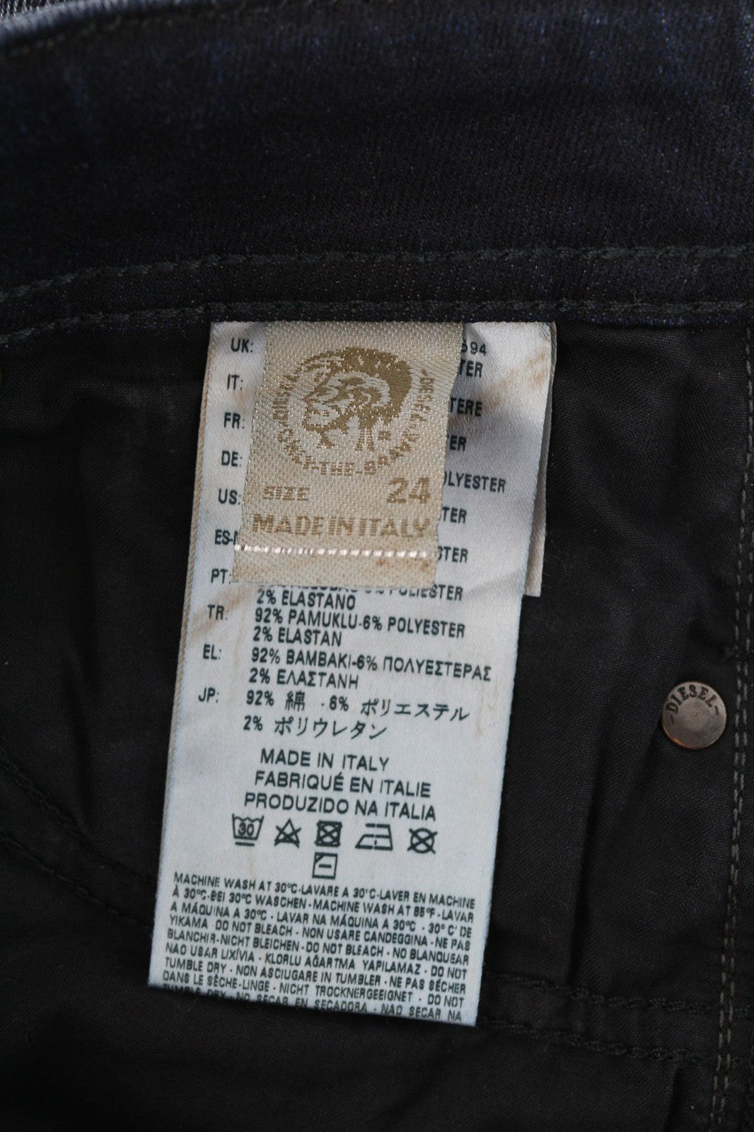 DIESEL D.N.A. Reen 0844T Women's Jeans W24/L30 Dark Blue Regular Straight Fit