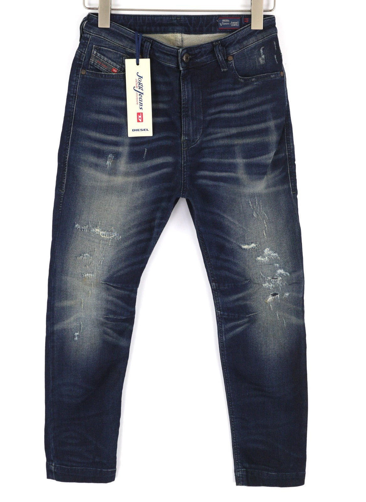 DIESEL Eazee-NE 0662K Women's Jeans W25 Blue Jogg Sweat Boyfriend Crop Style