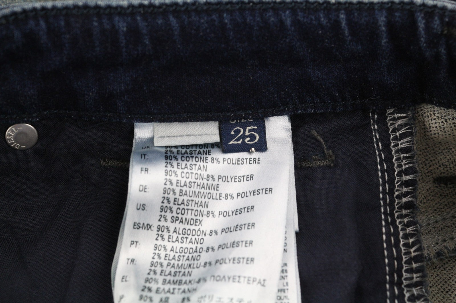 DIESEL Eazee-NE 0662K Women's Jeans W25 Blue Jogg Sweat Boyfriend Crop Style