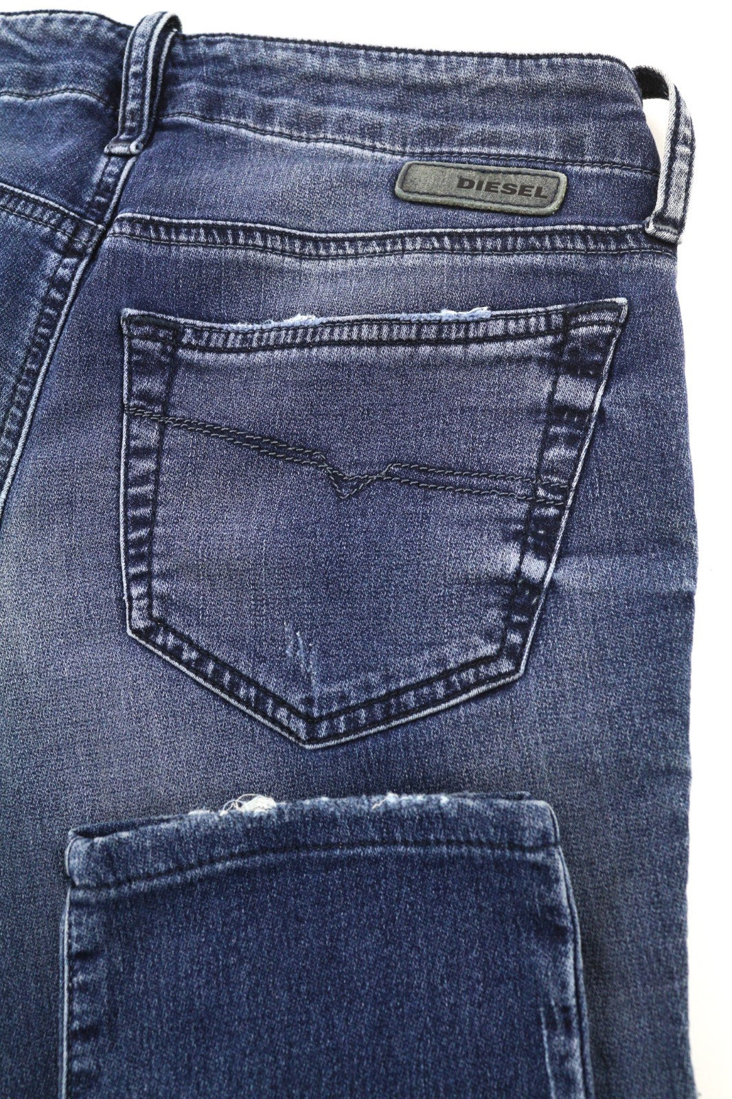 DIESEL Grupee-NE 0662L Women's Jeans W27 Blue Jogg Sweat Super Slim Skinny