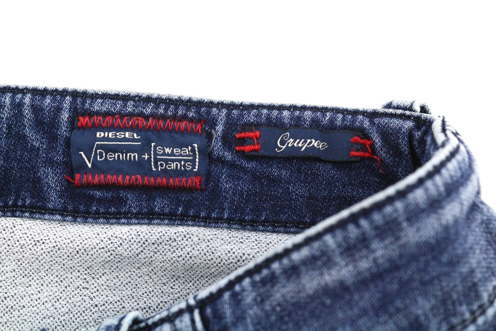 DIESEL Grupee-NE 0662L Women's Jeans W27 Blue Jogg Sweat Super Slim Skinny