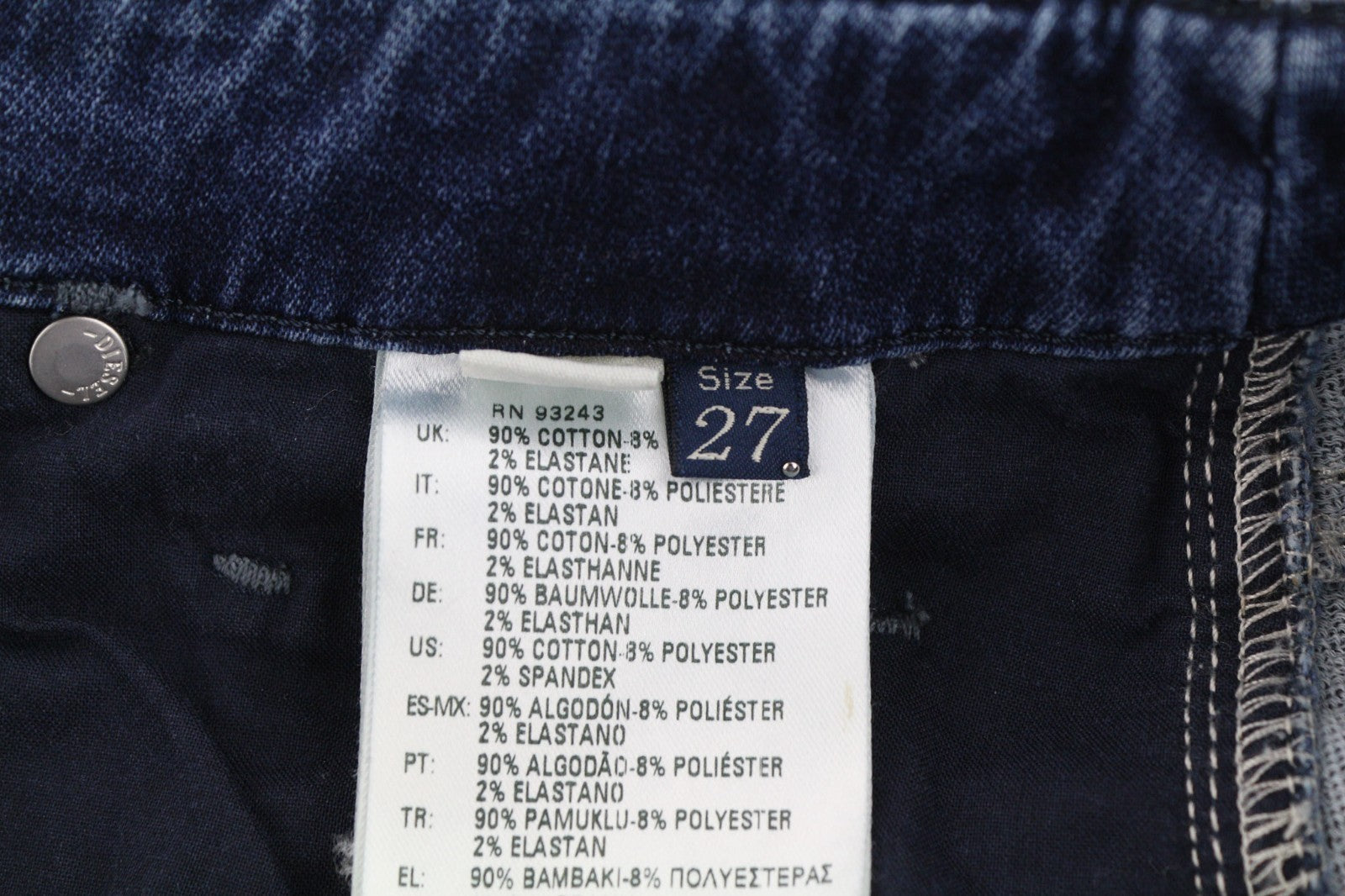 DIESEL Grupee-NE 0662L Women's Jeans W27 Blue Jogg Sweat Super Slim Skinny