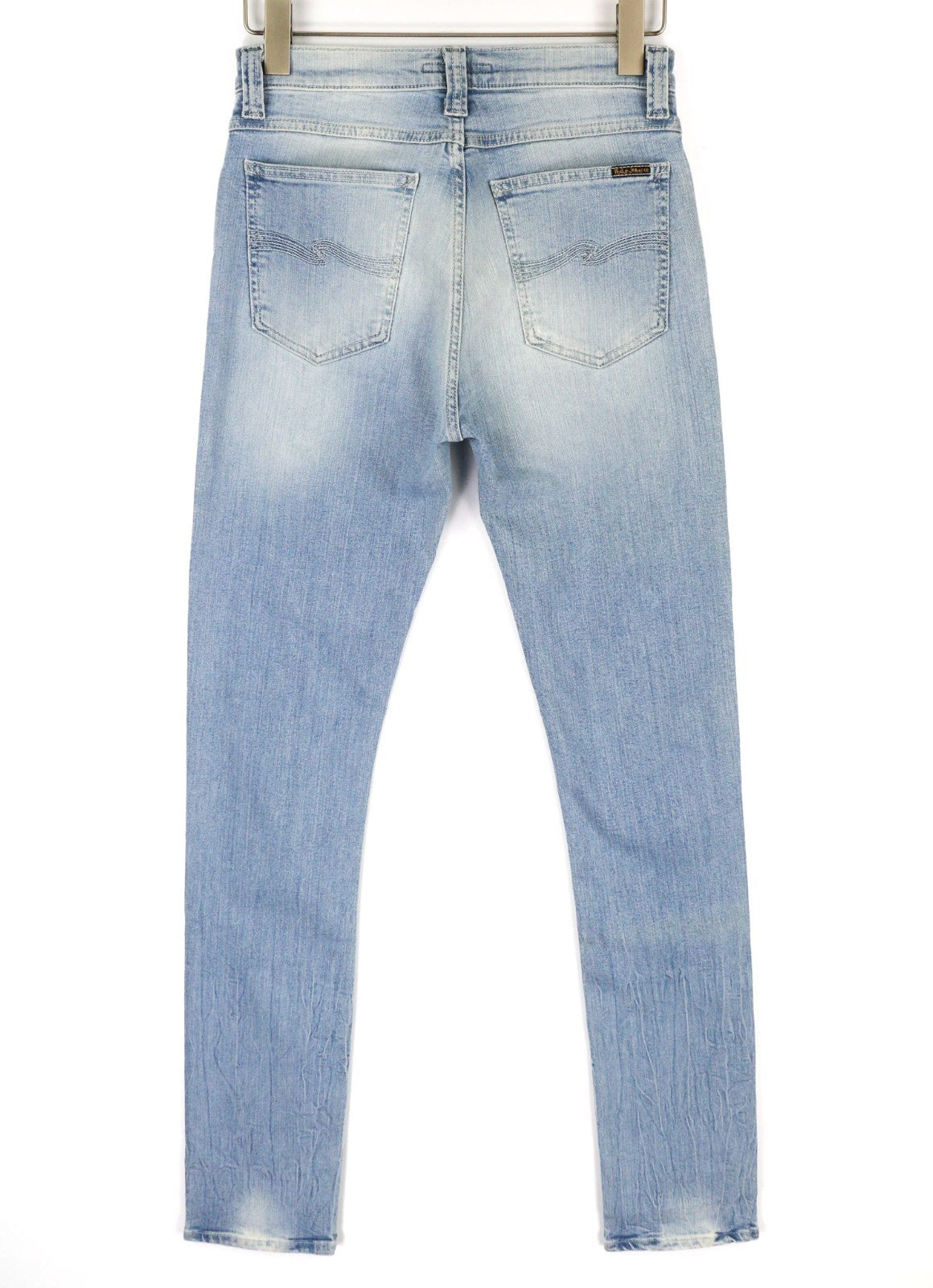 NUDIE JEANS High Kai Men's W29/L34 Light Bleached Indigo Zip Fly Washed Denim