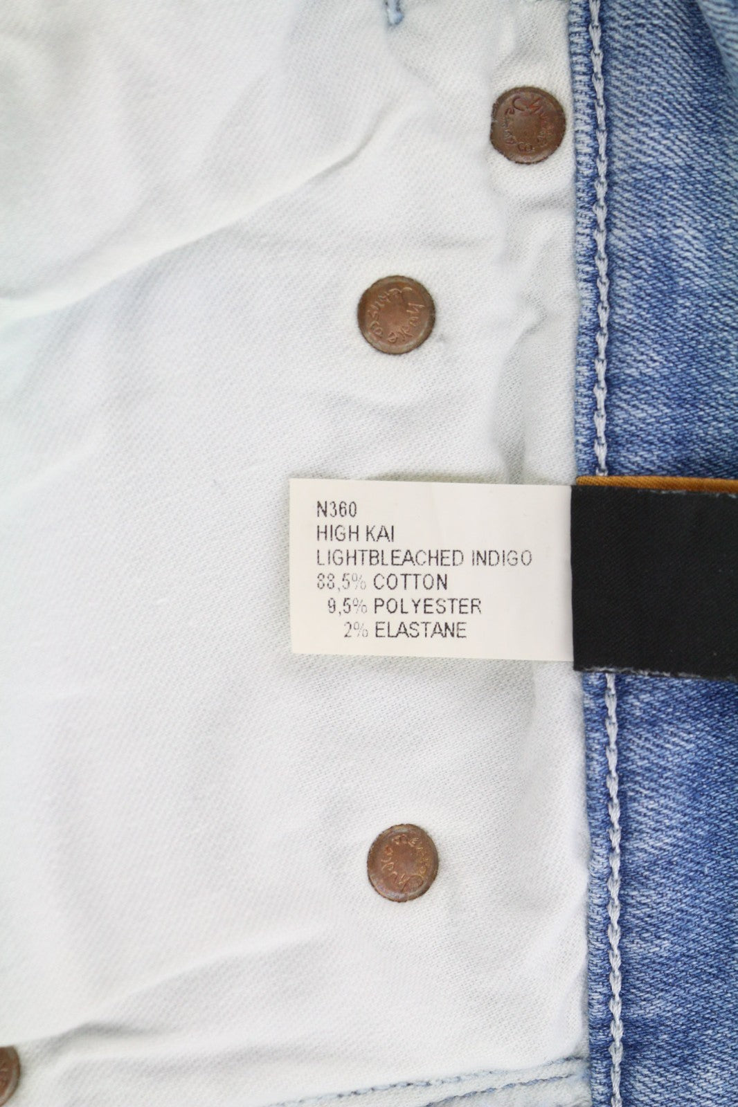 NUDIE JEANS High Kai Men's W29/L34 Light Bleached Indigo Zip Fly Washed Denim