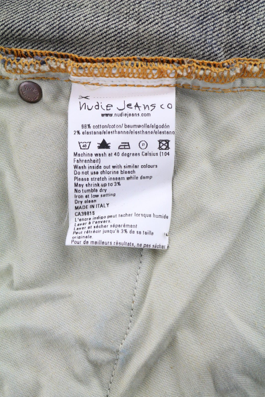 NUDIE JEANS Tube Kelly Men's W28/L34 Midnight Blue Wash Slim Fit Zip Fly Denim